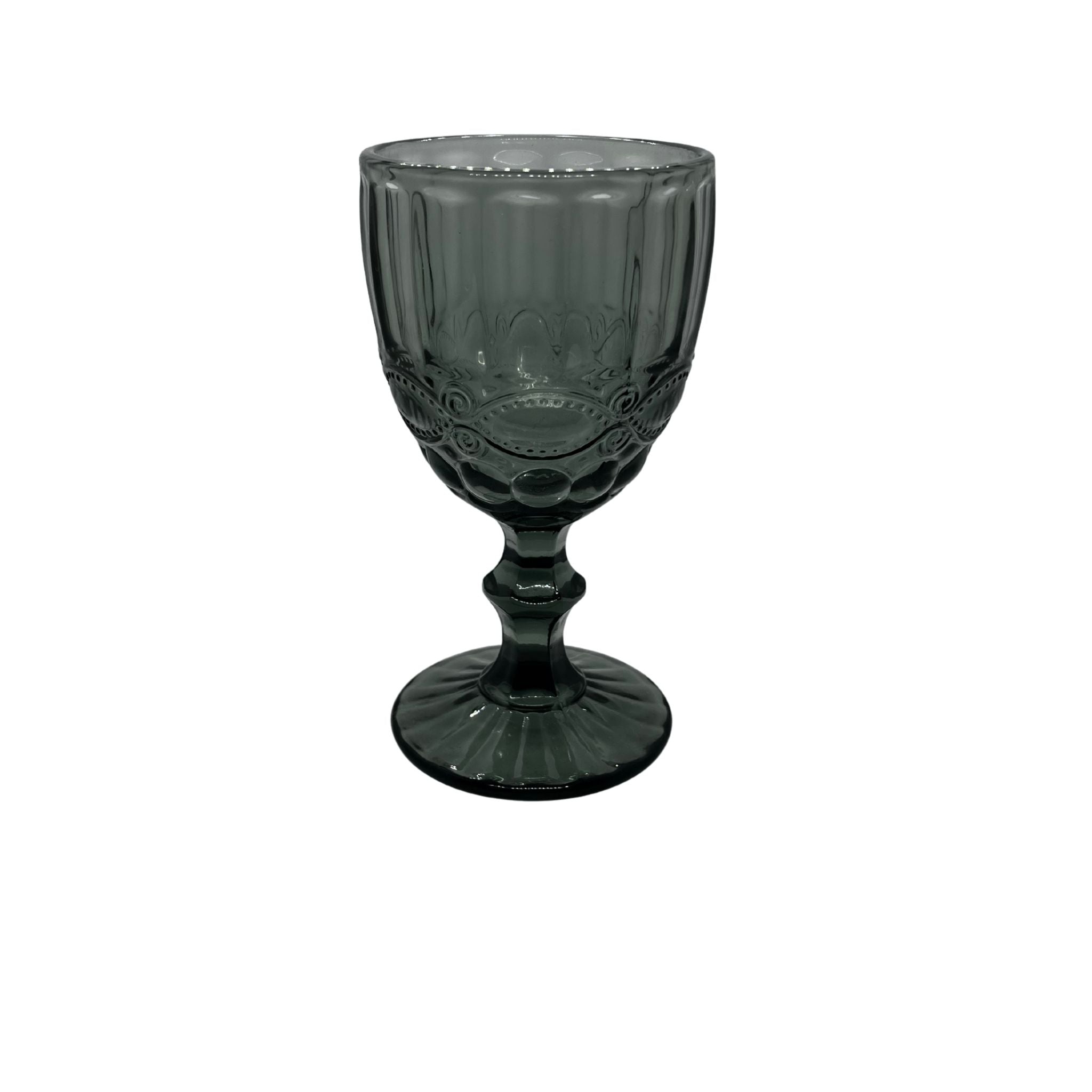Grey Vintage Pattern Wine Goblet