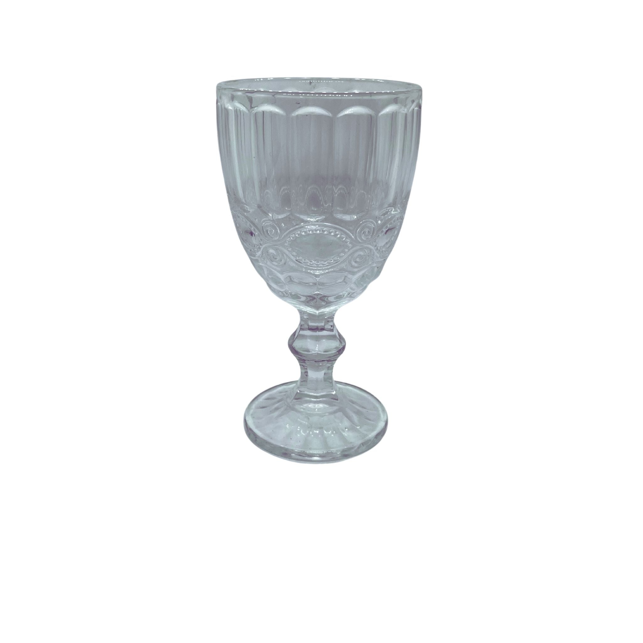 Clear Vintage Pattern Wine Goblet