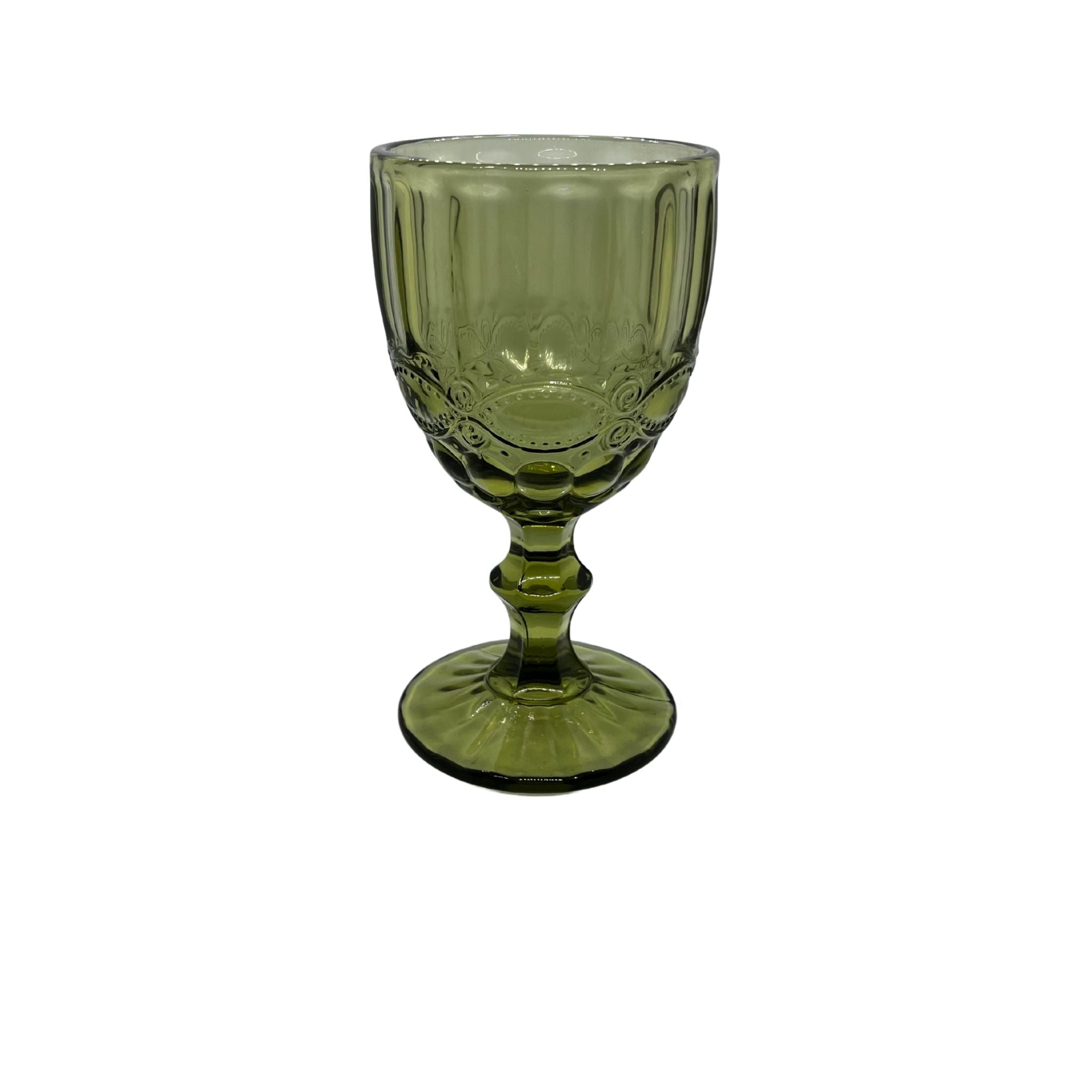 Green Vintage Pattern Wine Goblet