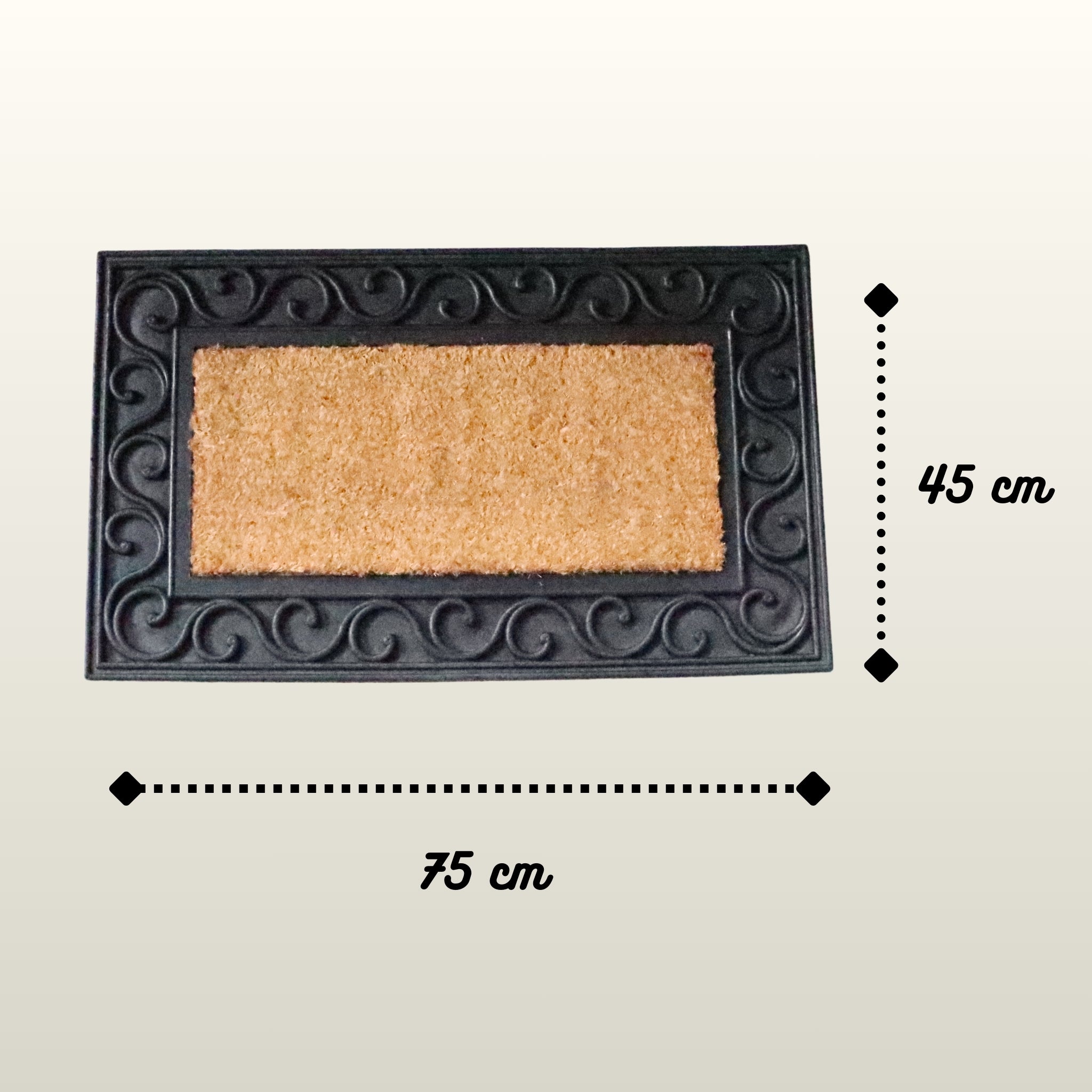 Coir Rubber Door Mat Durable Entrance Mat with Decorative Border