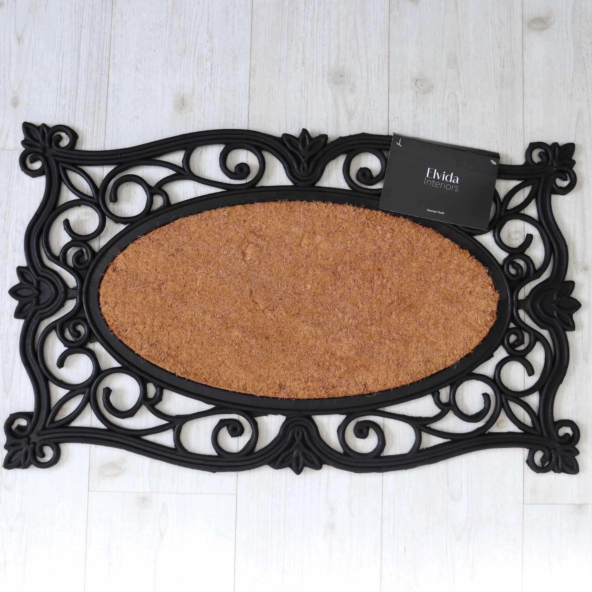 Coir Rubber Wrought Effect Door Mat – Natural Finish