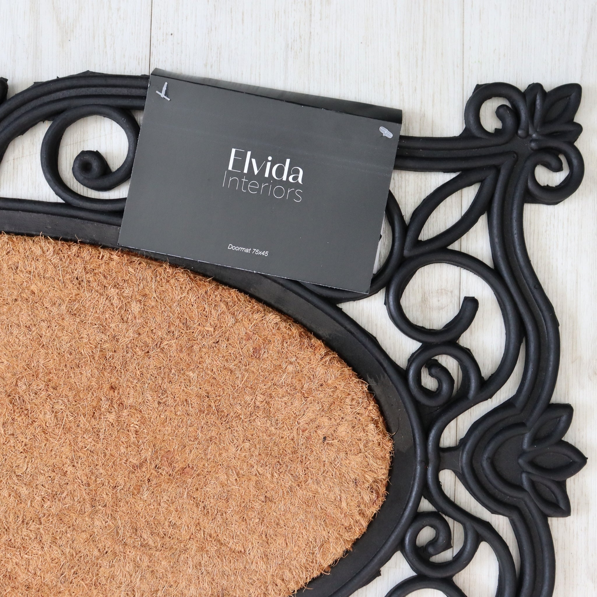 Coir Rubber Wrought Effect Door Mat – Natural Finish