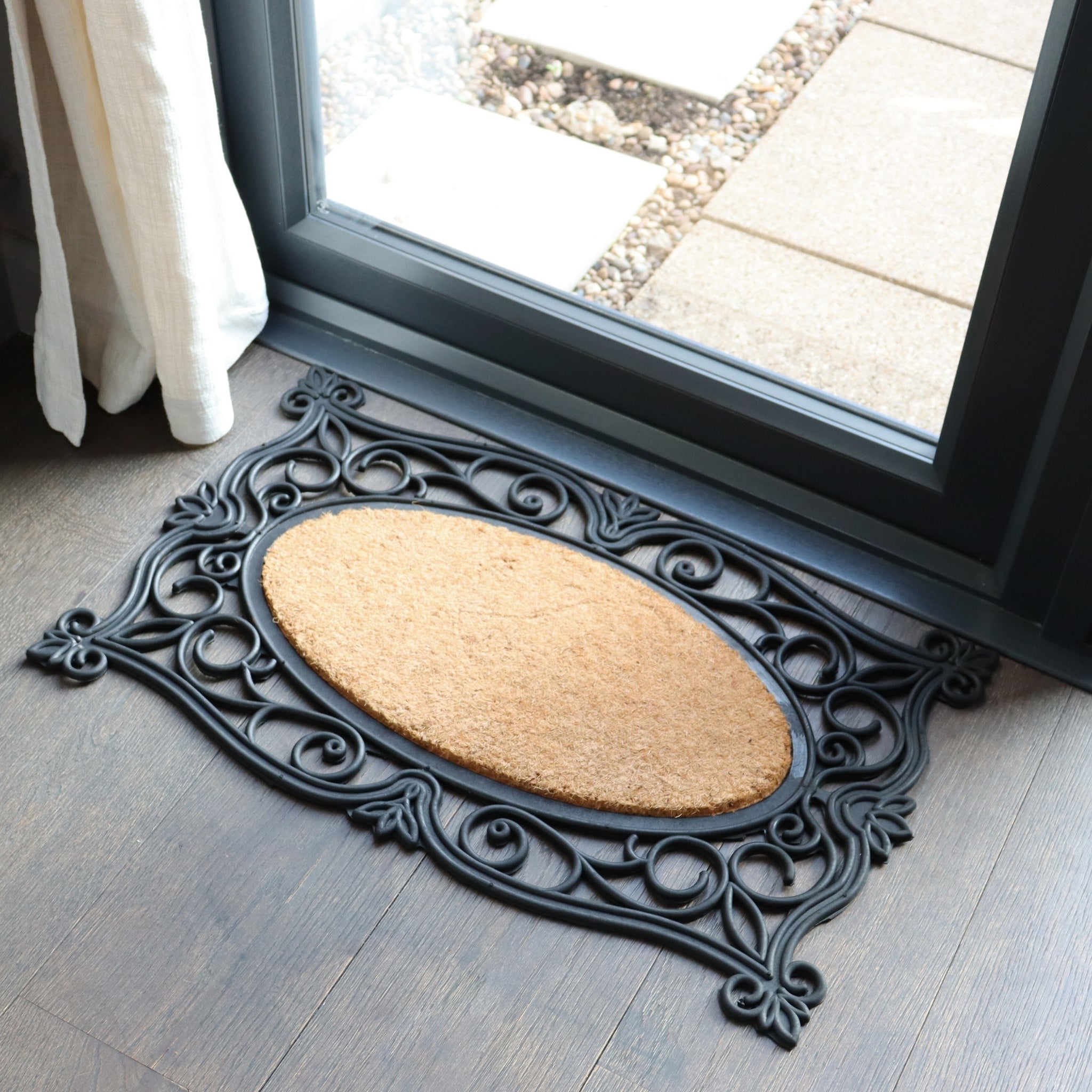 Coir Rubber Wrought Effect Door Mat – Natural Finish