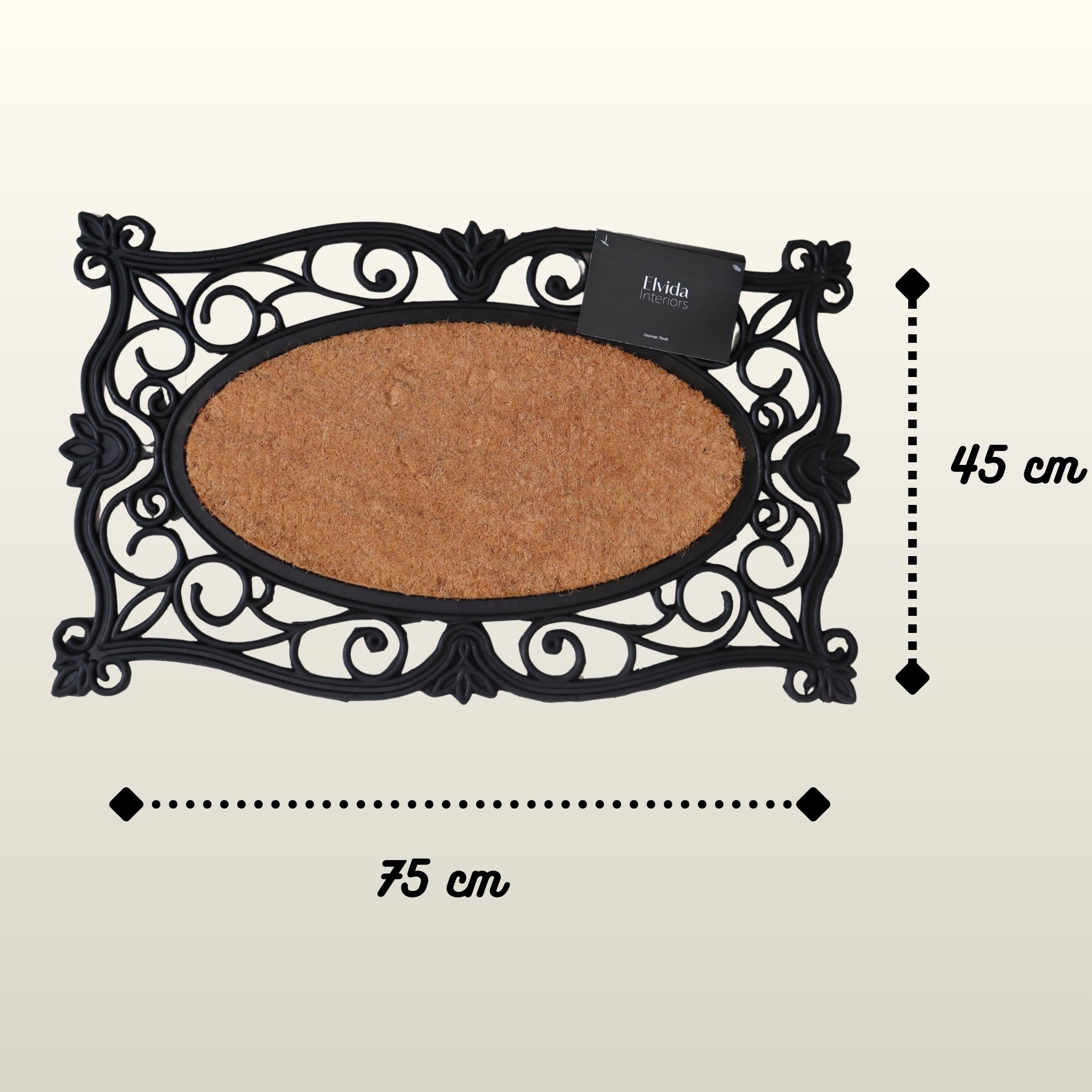 Coir Rubber Wrought Effect Door Mat – Natural Finish