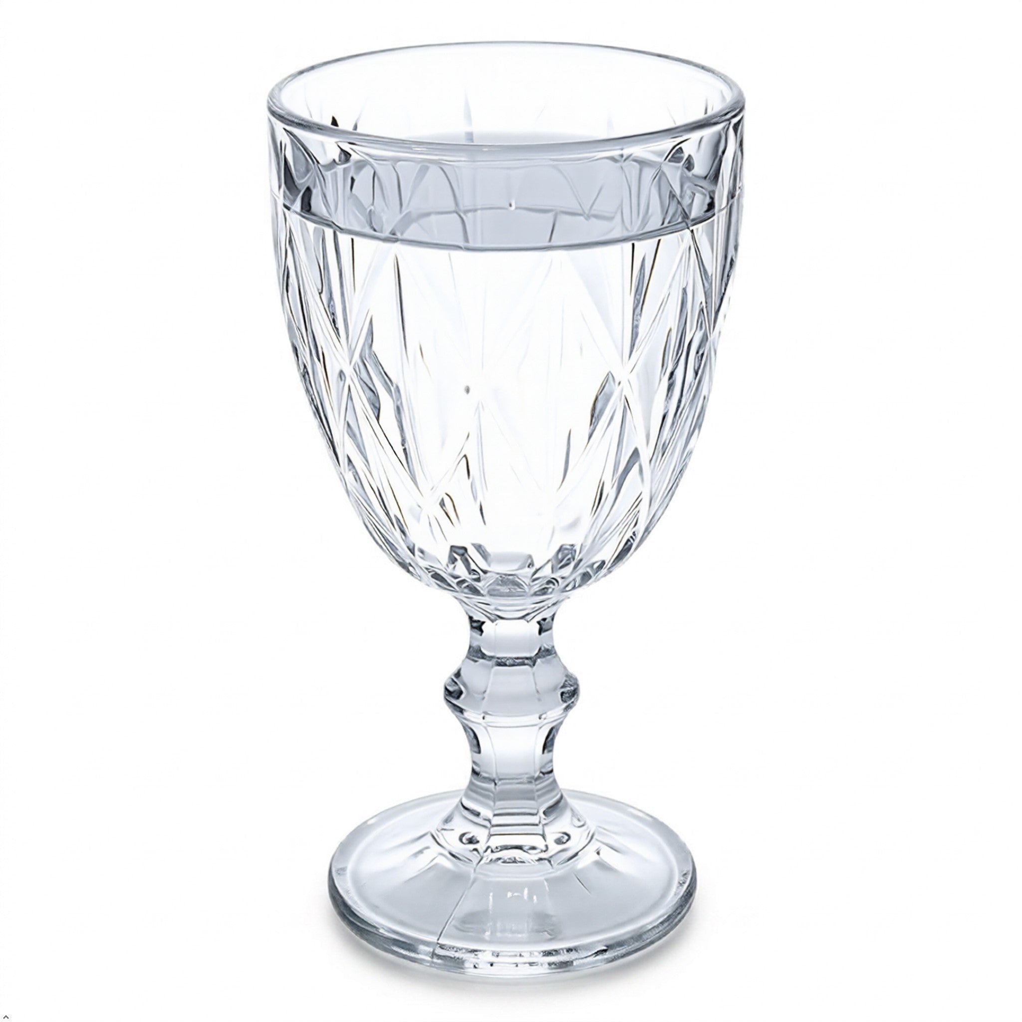 Clear Wine Glass Goblet Diamond Pattern