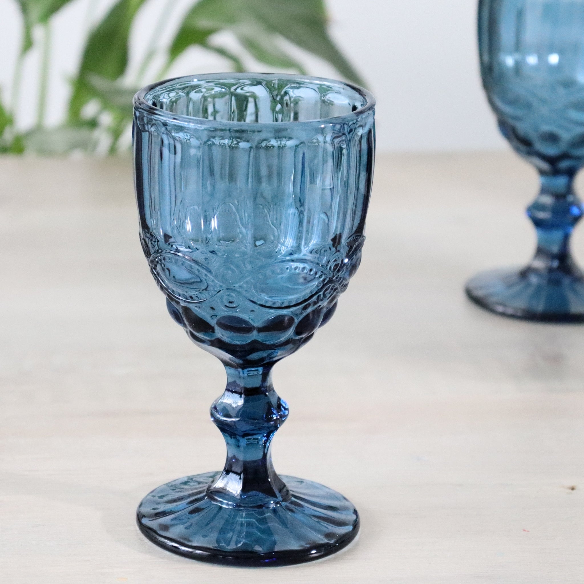 Blue Vintage Pattern Wine Goblet