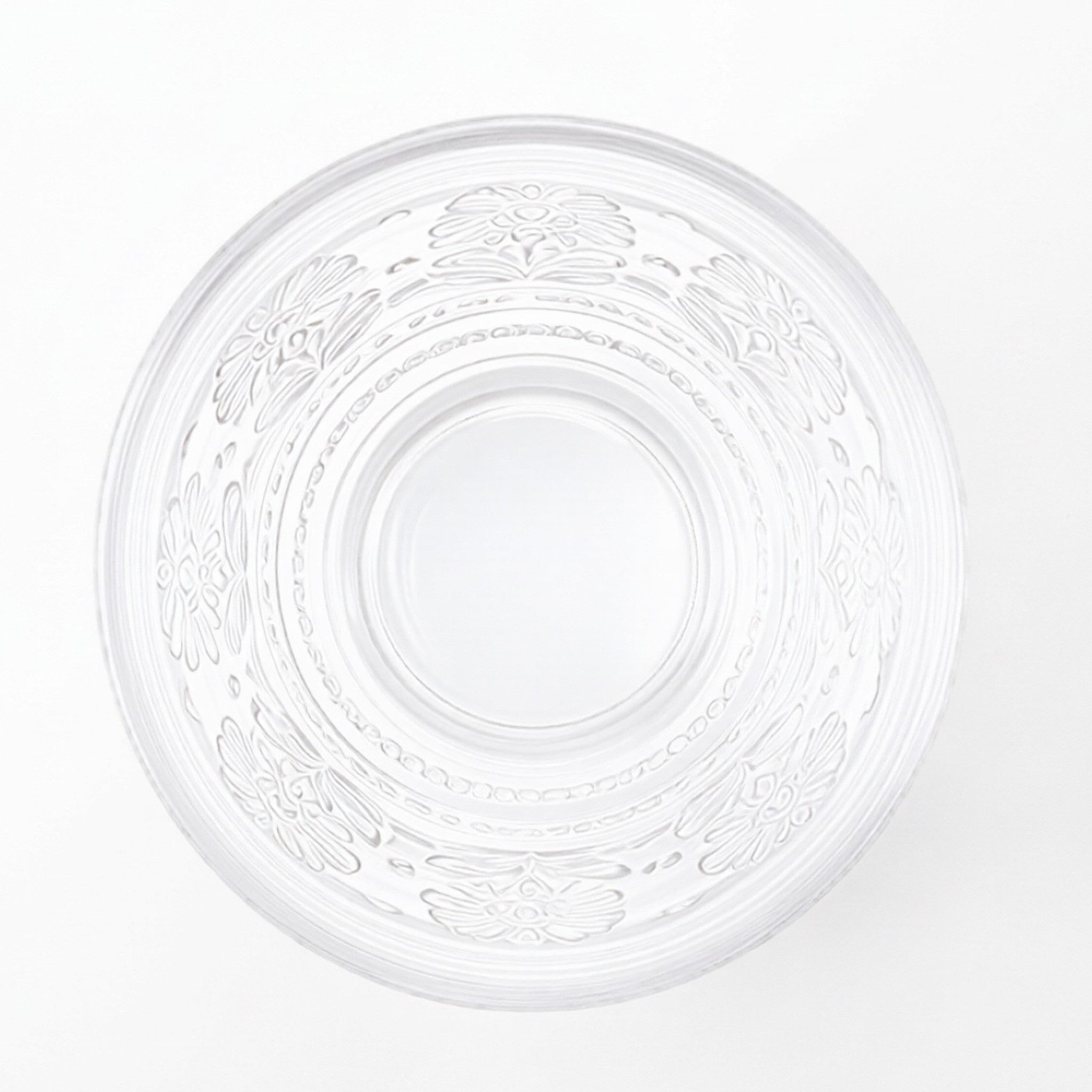 Clear Floral Embossed Glass Tumbler