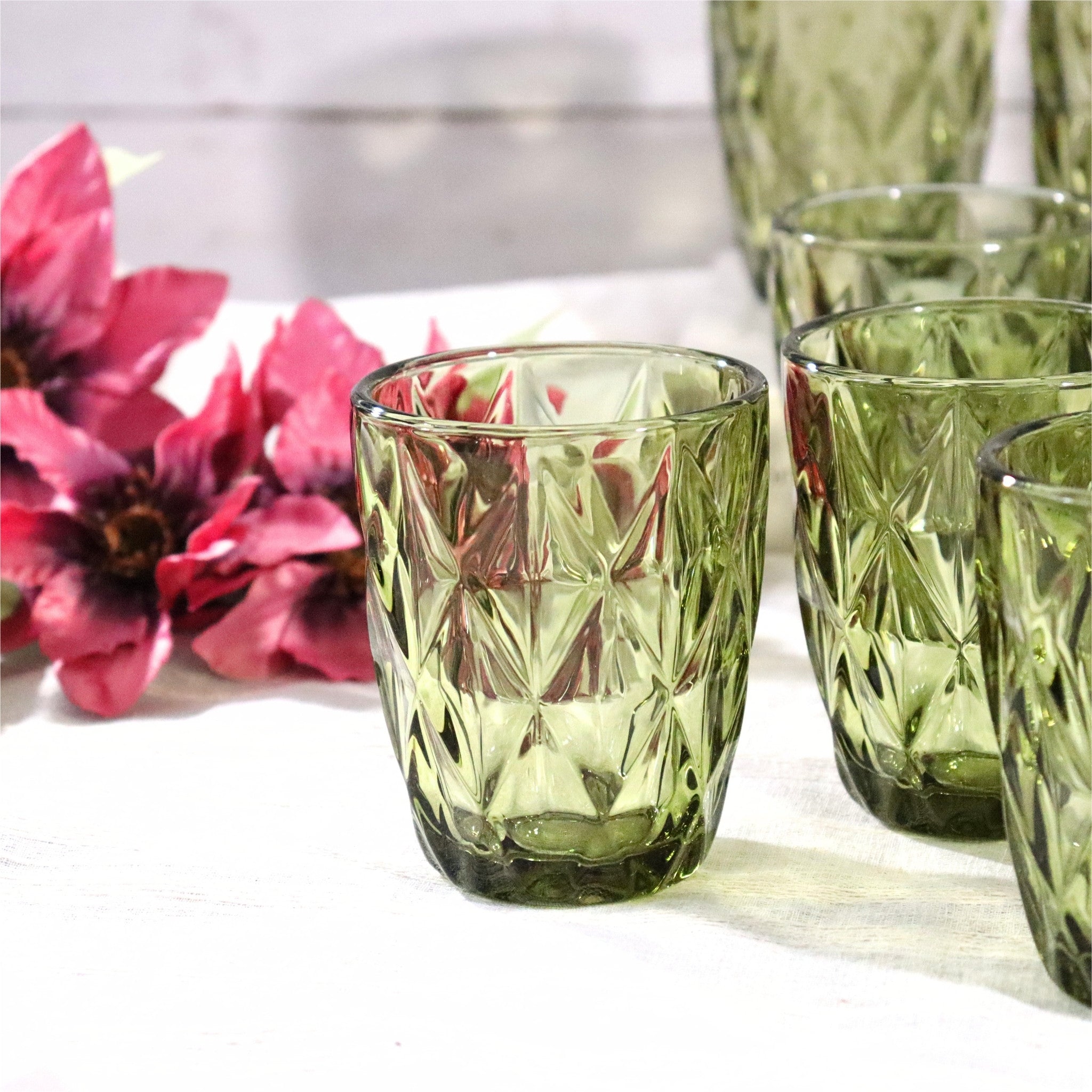 Green Diamond Glass Tumbler