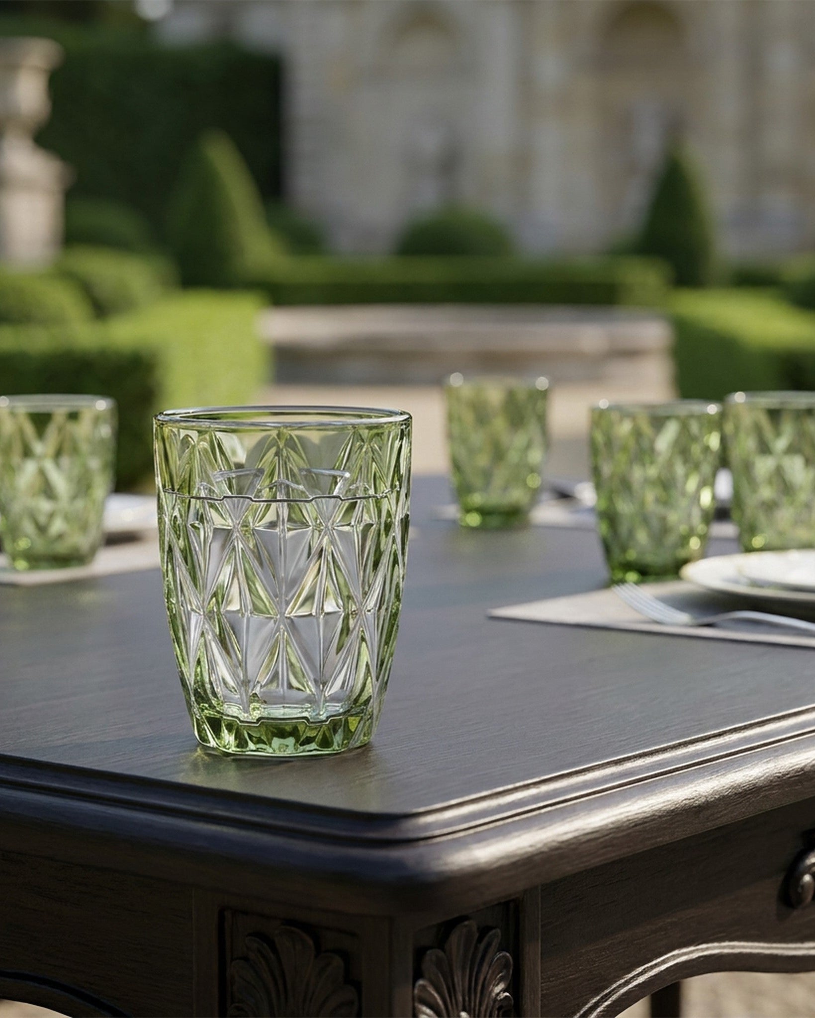 Green Diamond Glass Tumbler