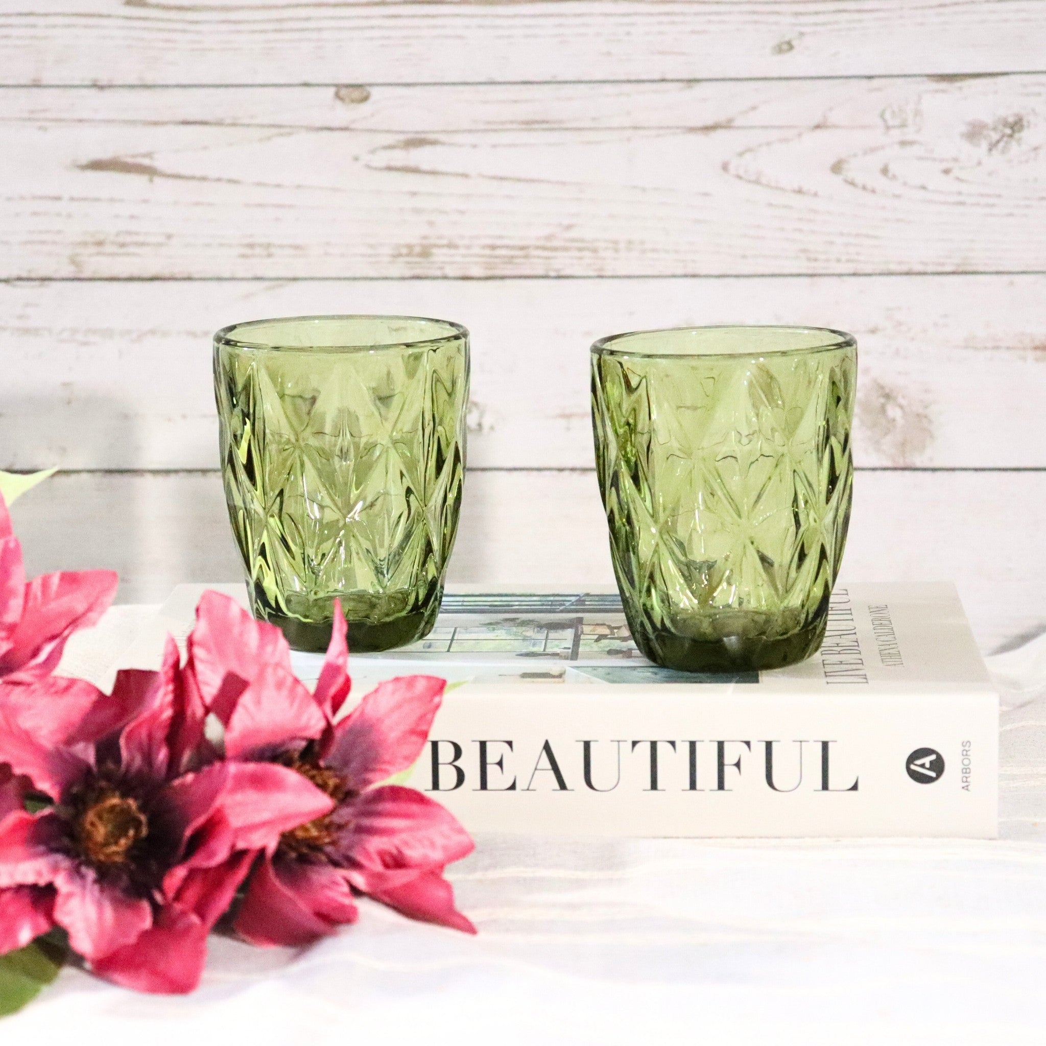 Green Diamond Glass Tumbler