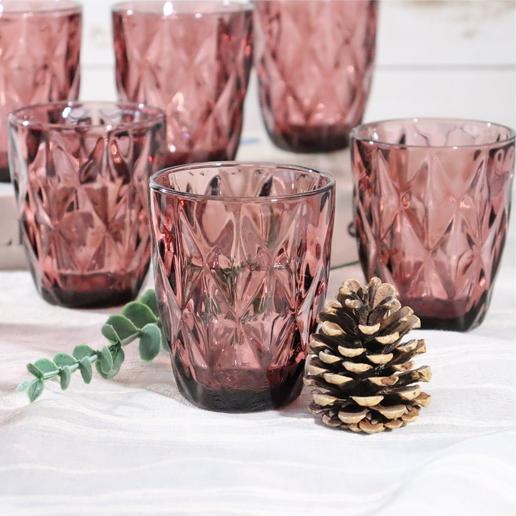 Purple Diamond Glass Tumbler