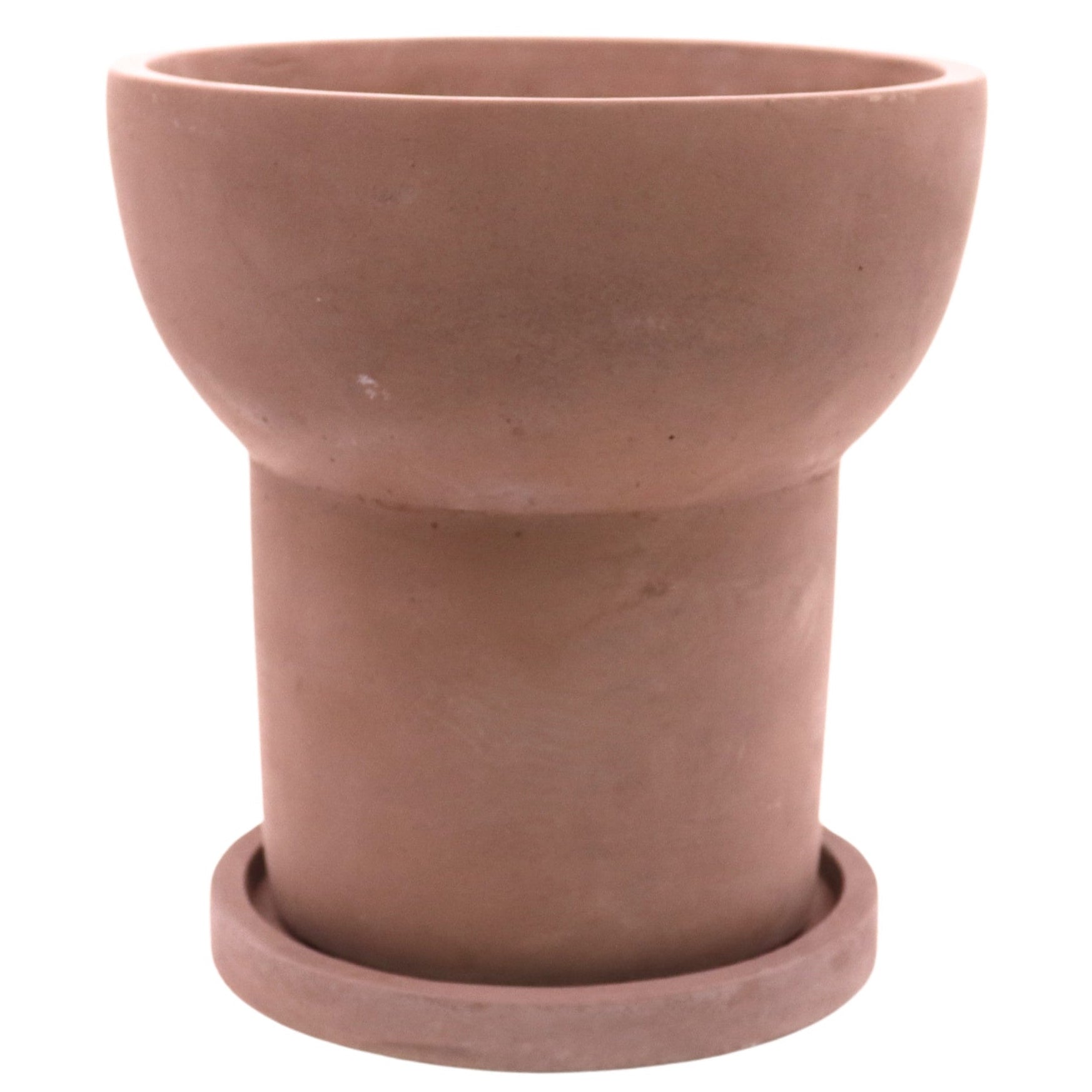 Modern Matte Terracotta Planter with Saucer
