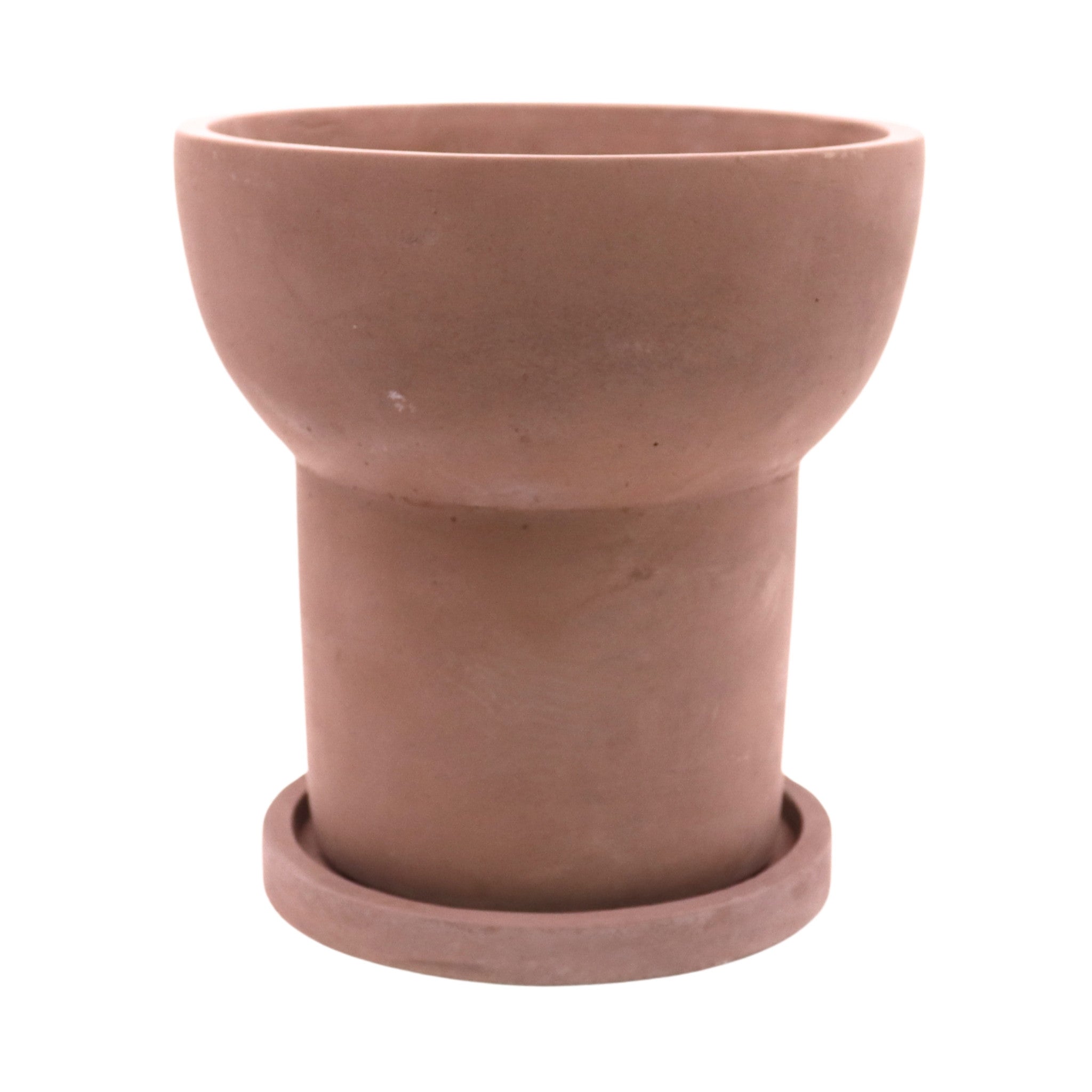 Modern Matte Terracotta Planter with Saucer