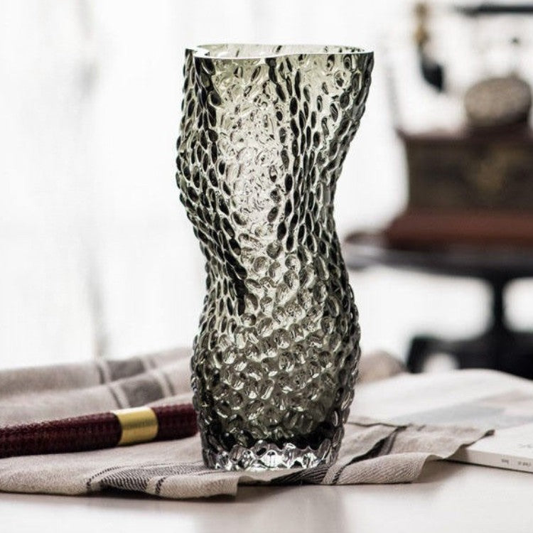 Wavy Textured Glass Vase