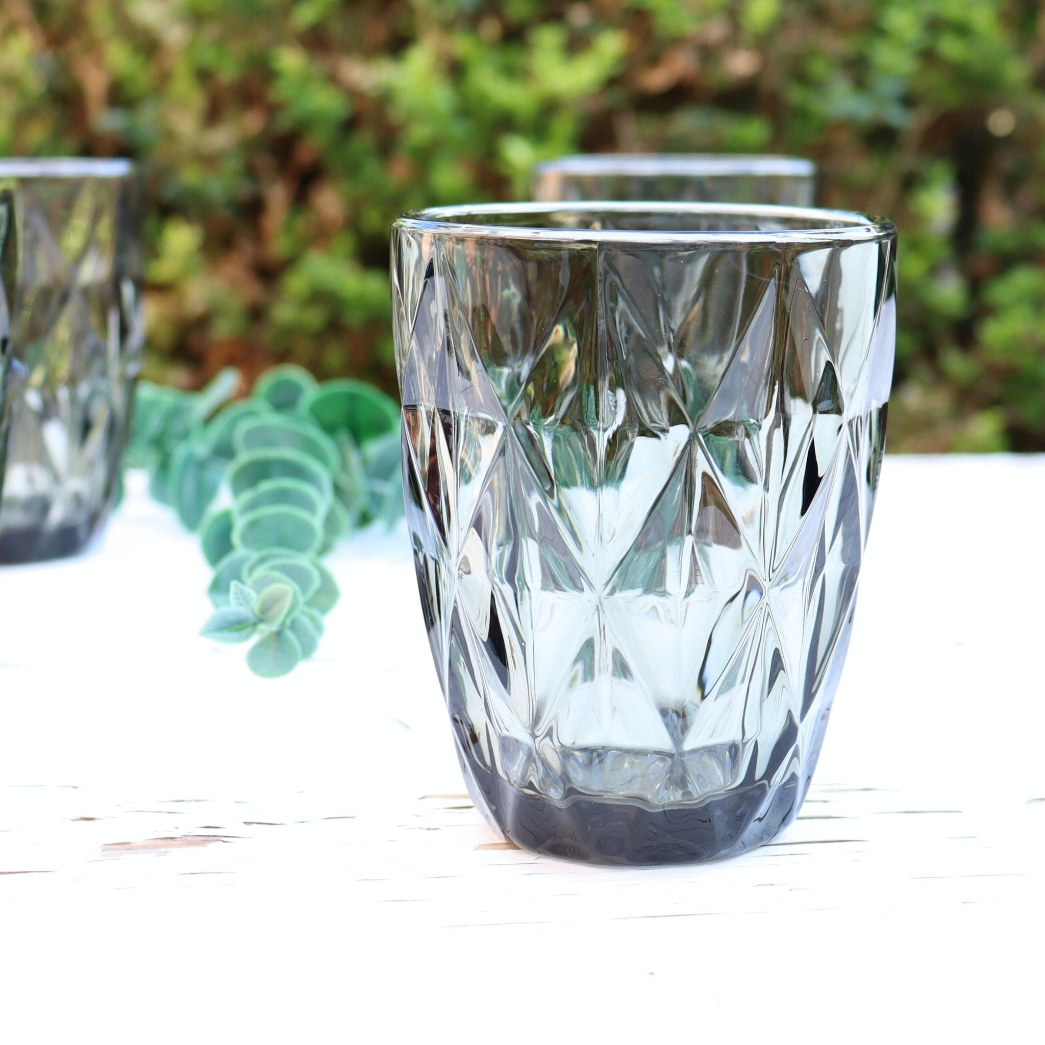 Grey Diamond Glass Tumbler