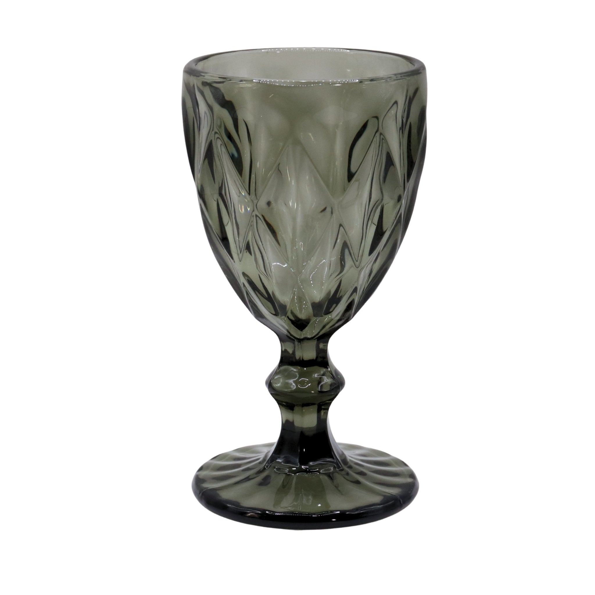 Decorative glass goblet on a white background
