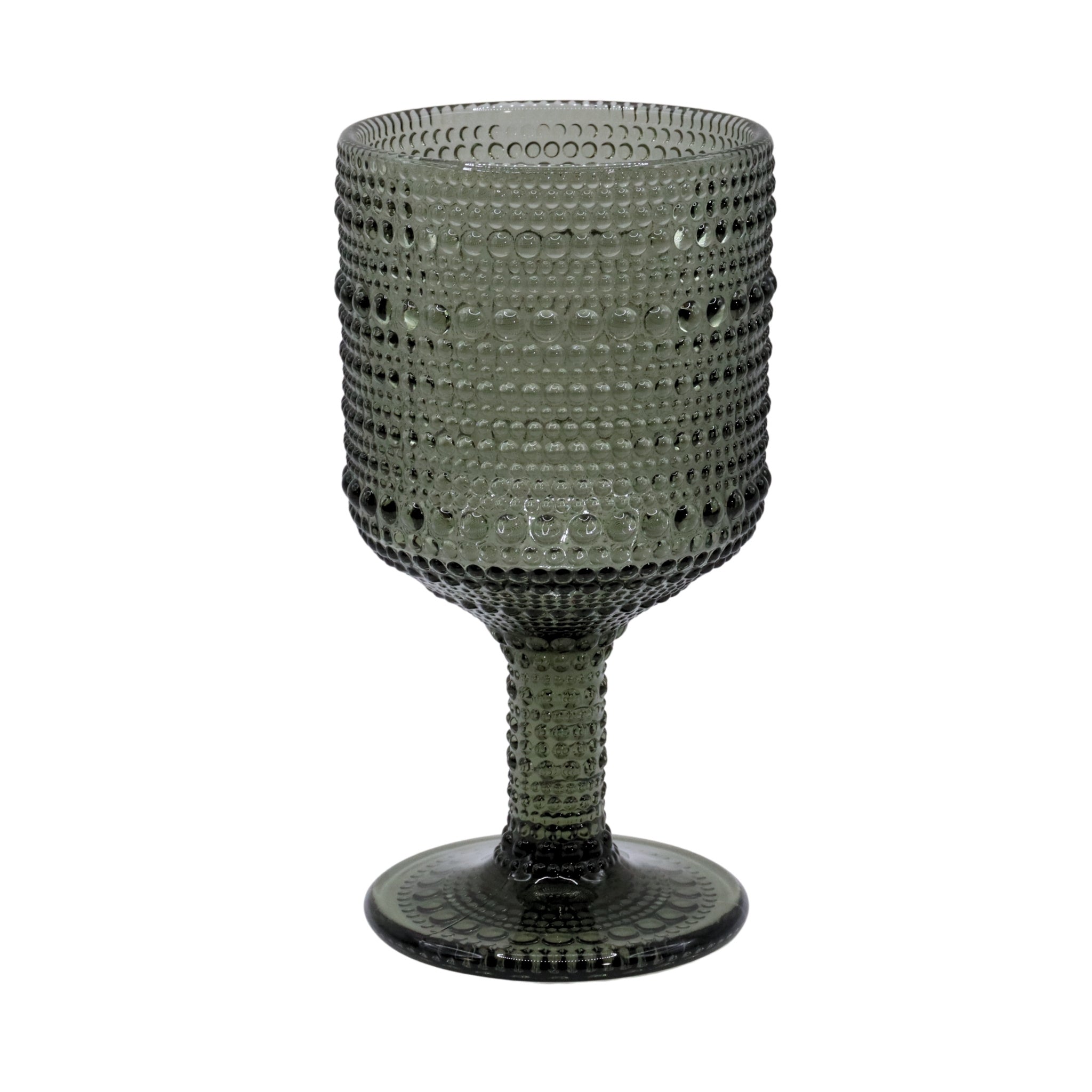 Decorative glass with textured design on a white background