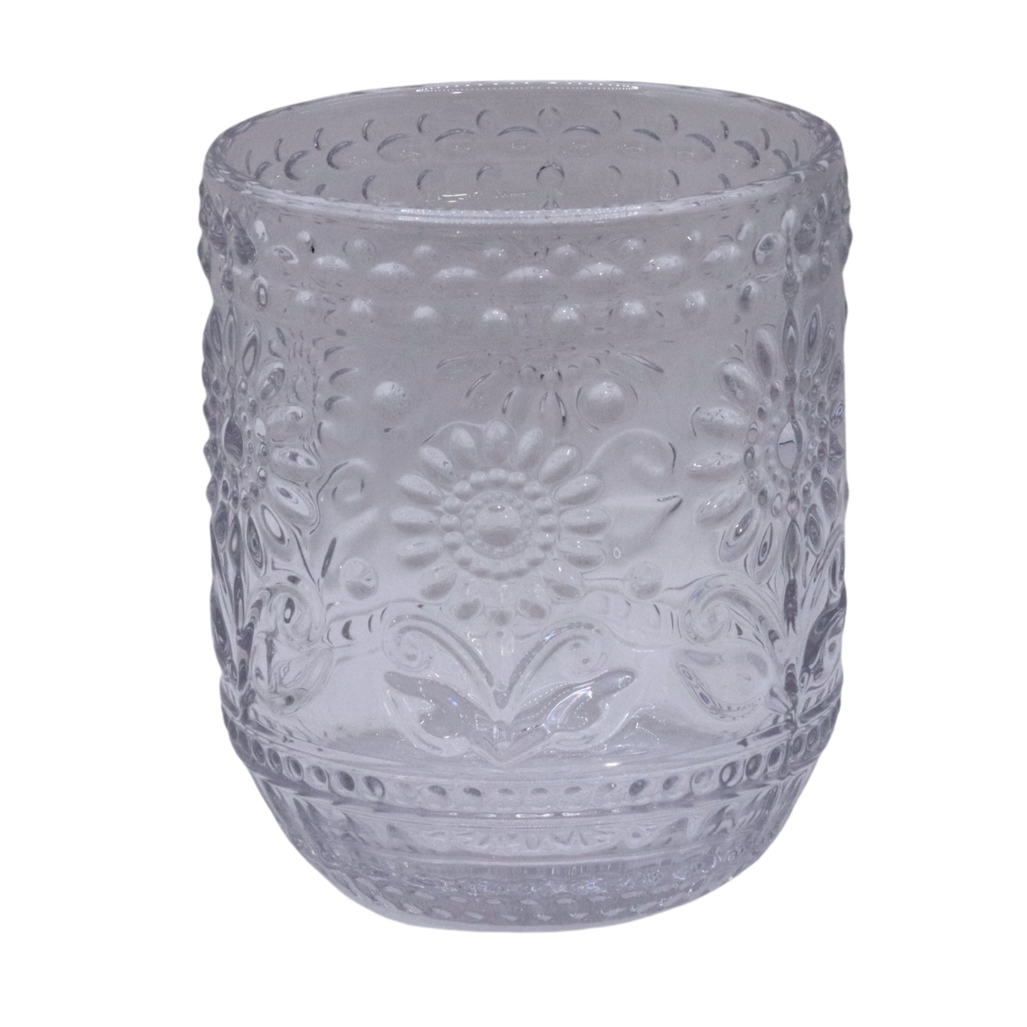 Clear Flower Glass Tumbler