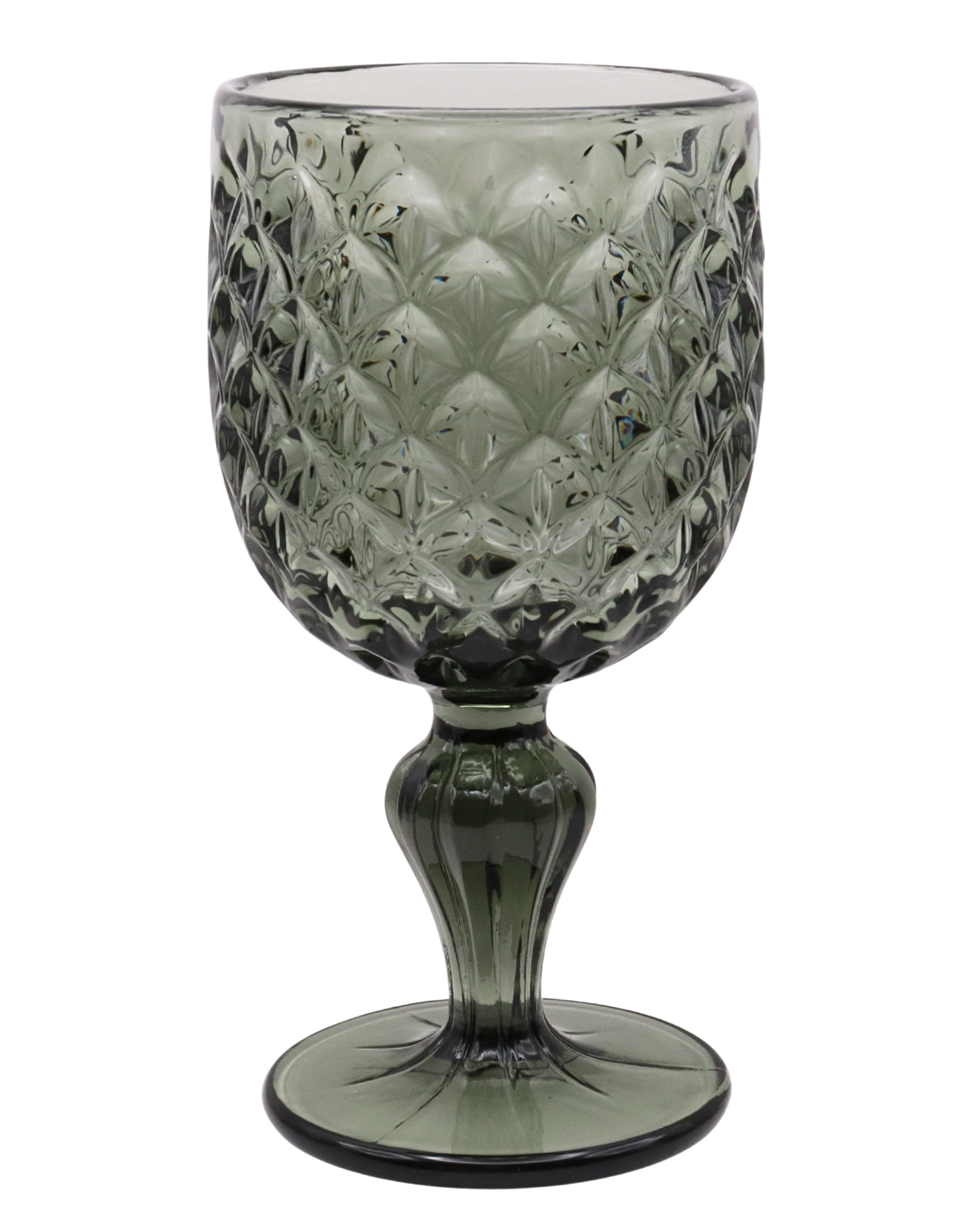 Coloured Embossed Wine Goblet Set