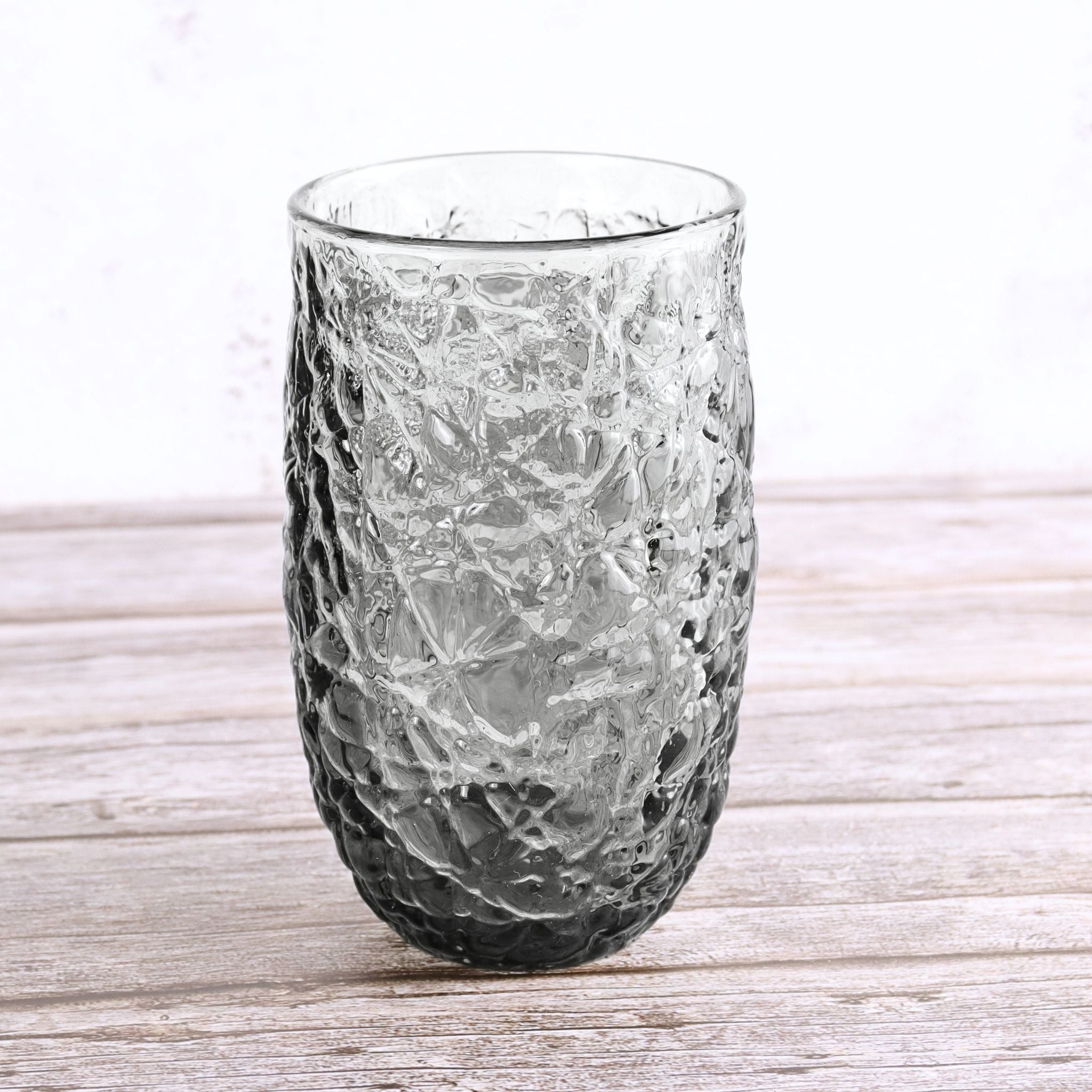 Grey Textured Pressed Tall Glass Tumblers