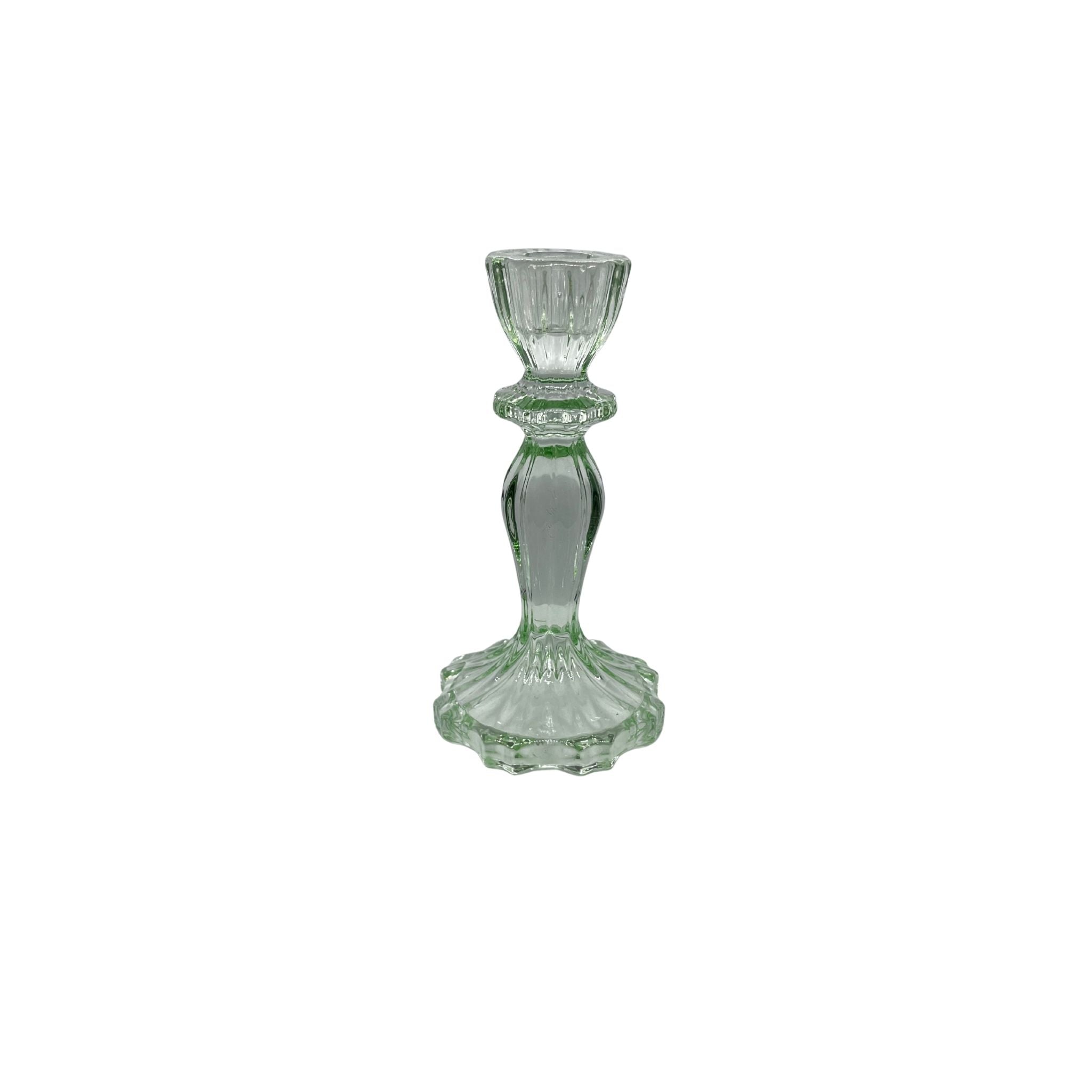 Light Green Glass Candle Holder