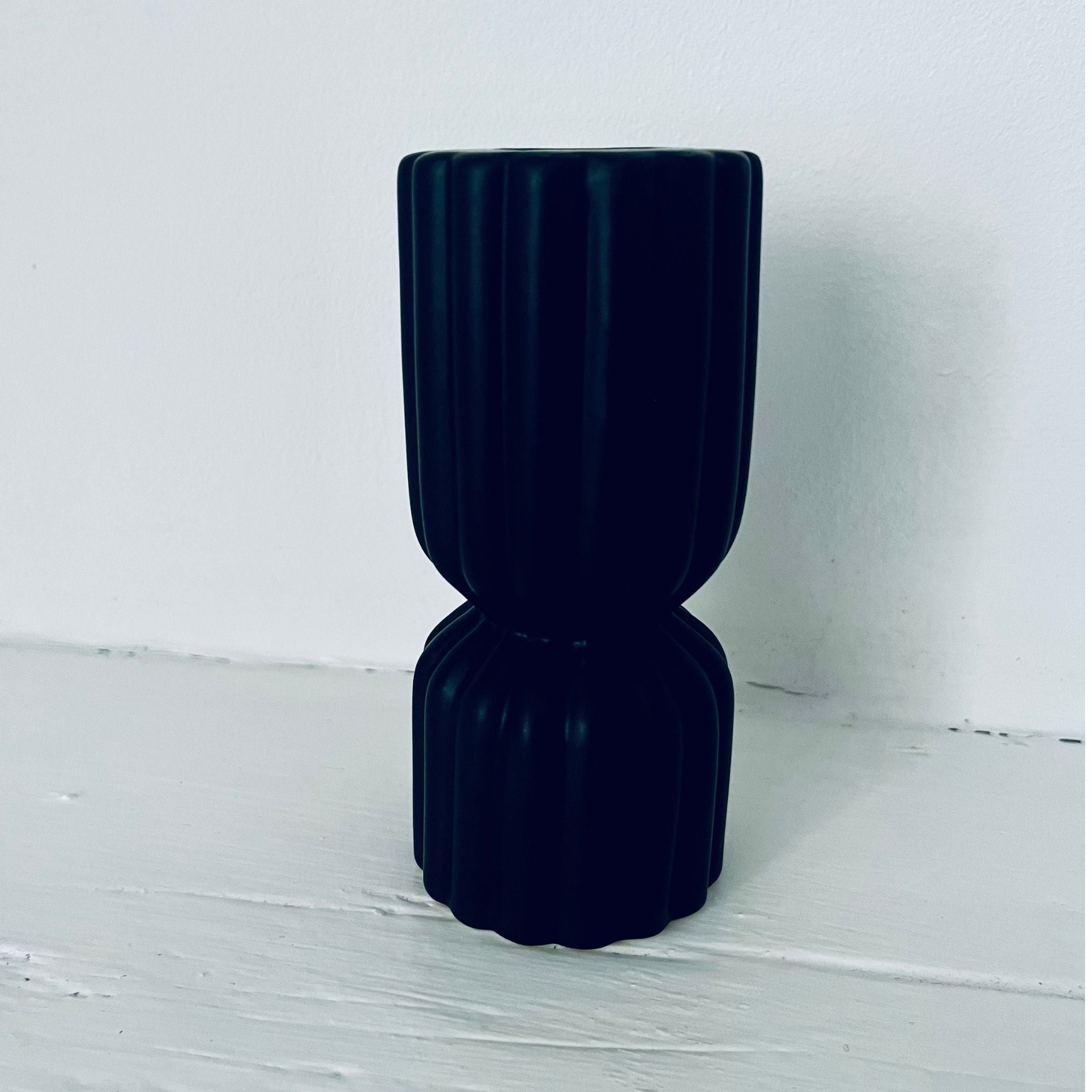 Black Ceramic Candle Holder