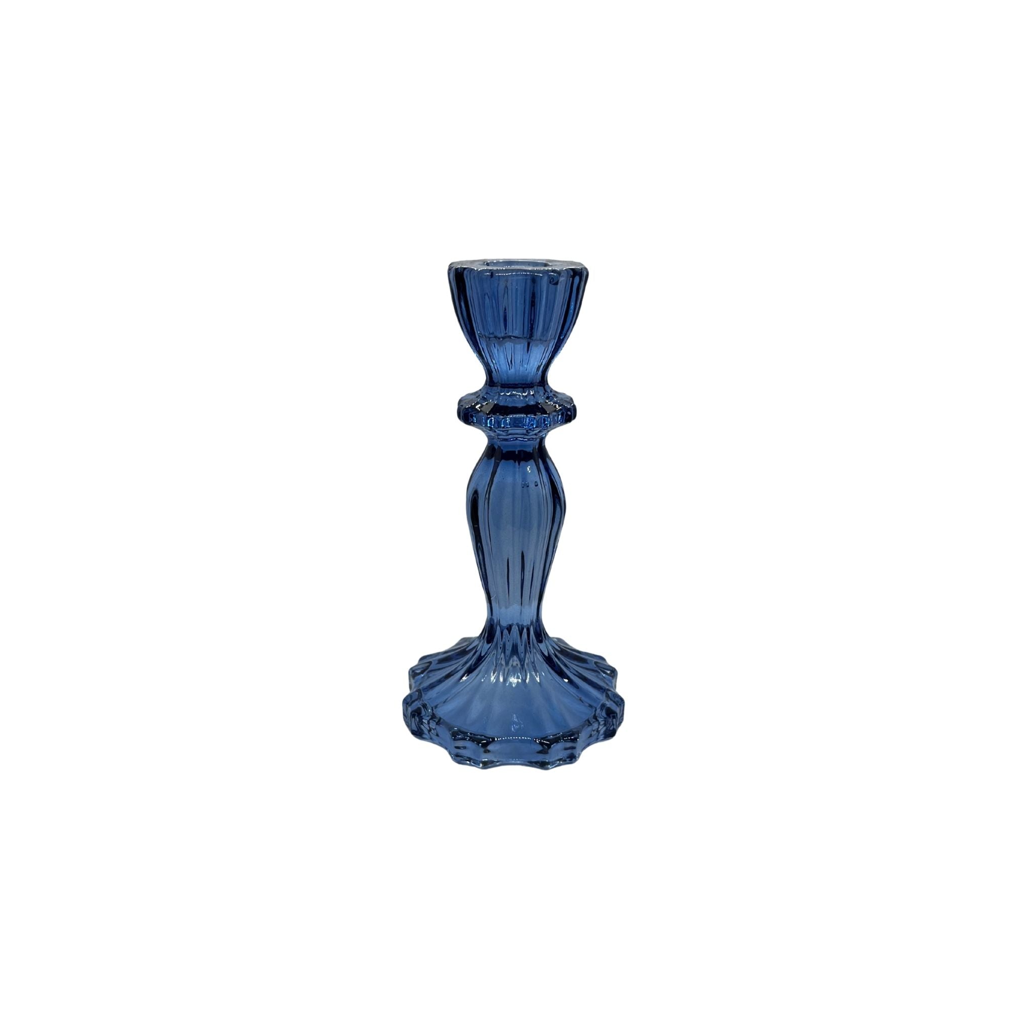 Dark Blue Glass Candle Holder