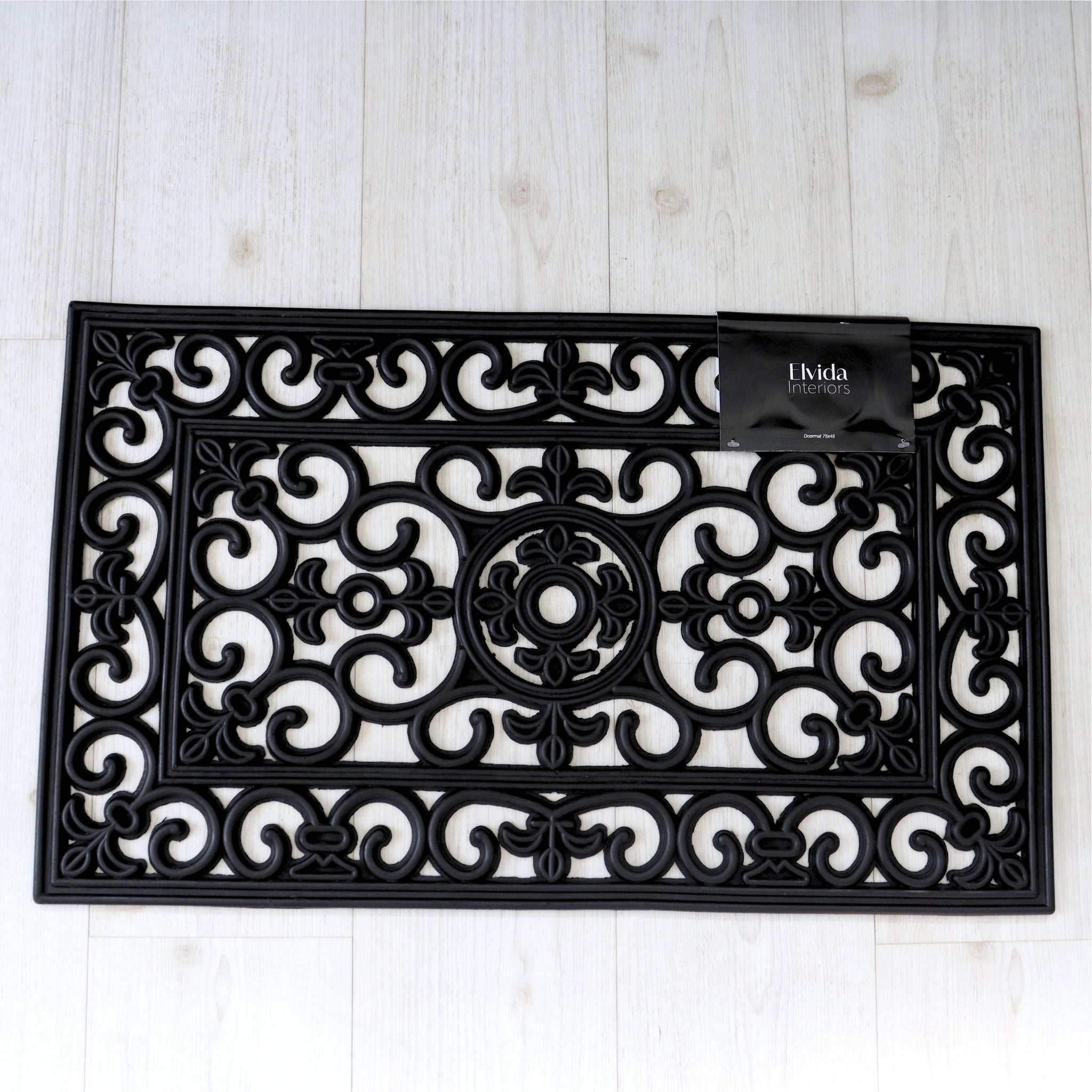 Vintage Inspired Wrought Effect Rubber Entry Doormat