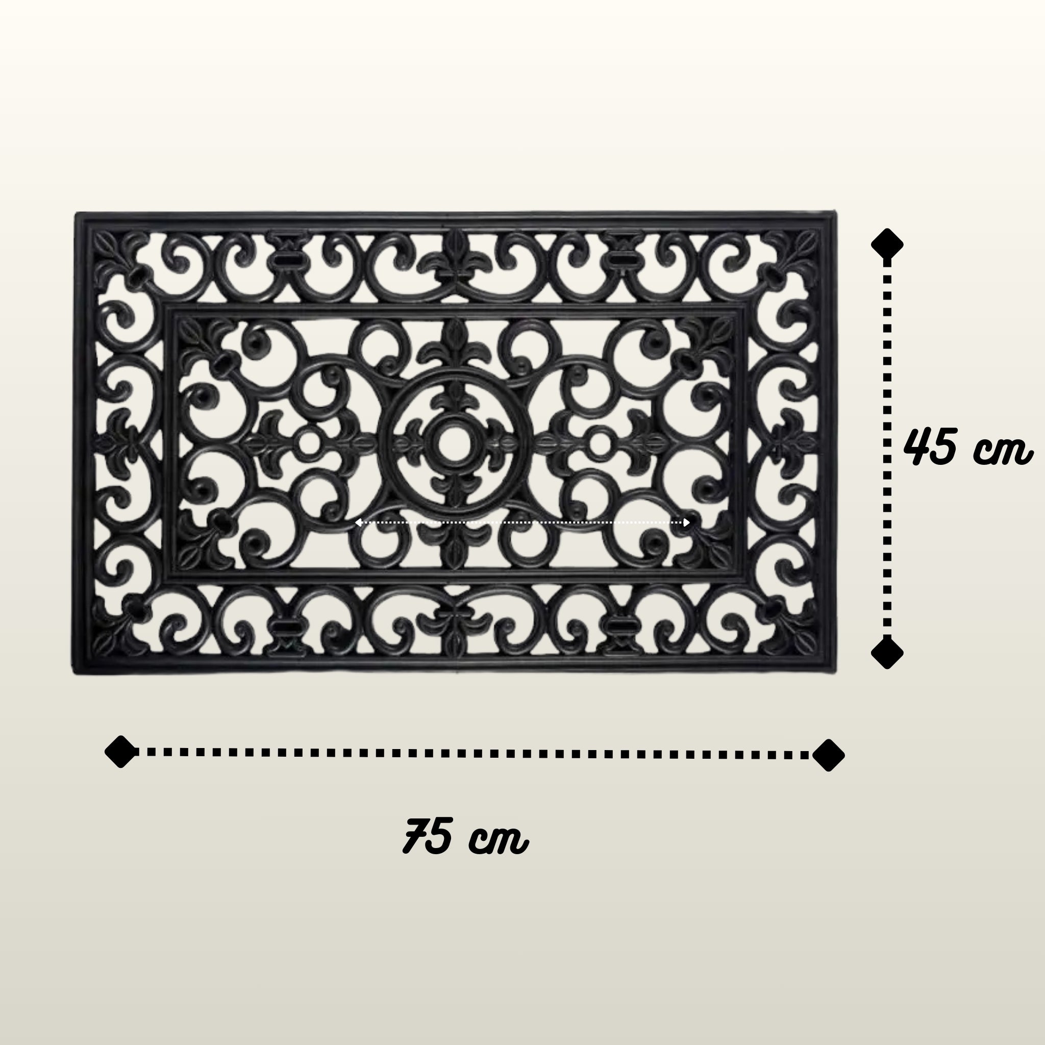 Vintage Inspired Wrought Effect Rubber Entry Doormat