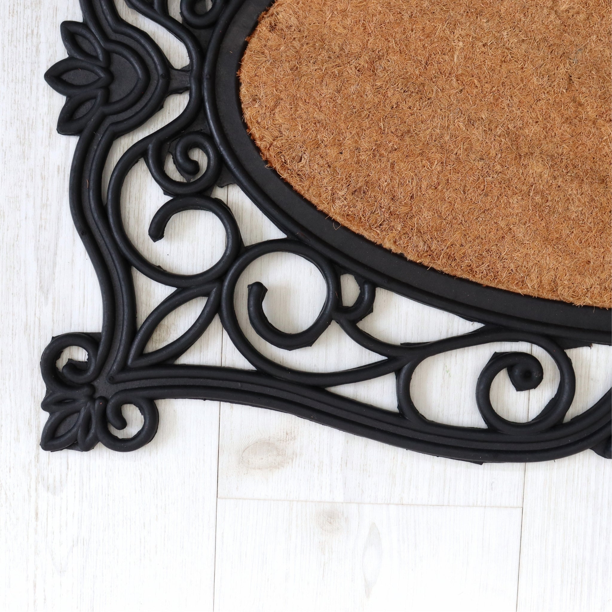 Coir Rubber Wrought Effect Door Mat – Natural Finish