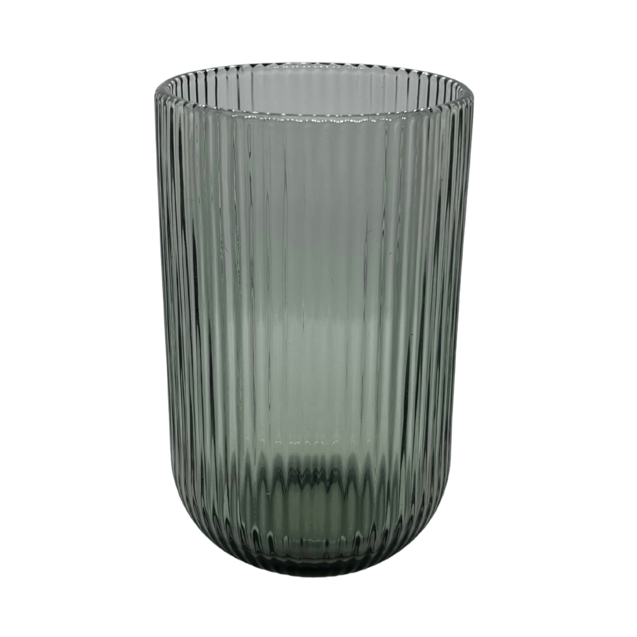 Clear Ribbed Glass Tumbler