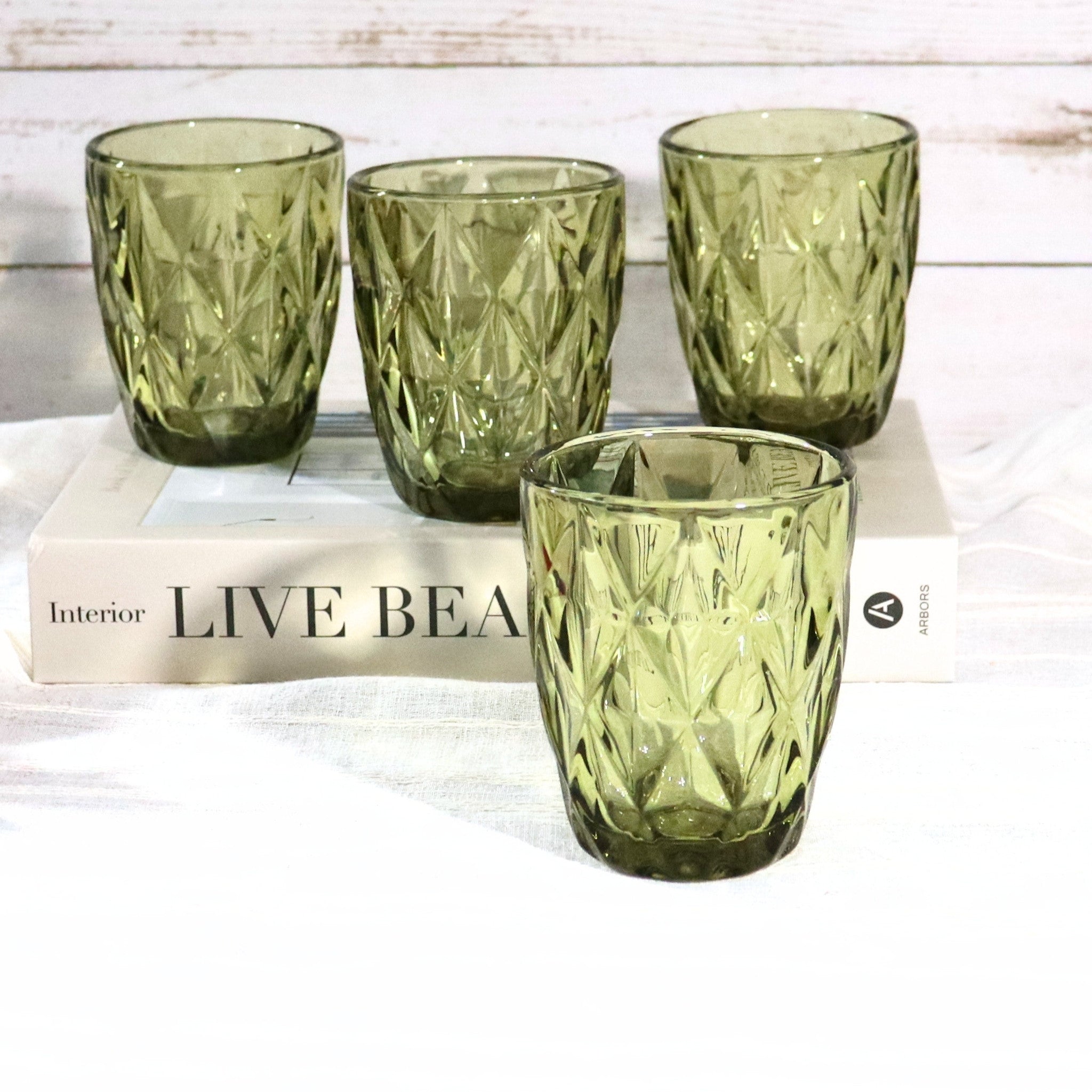 Green Diamond Glass Tumbler