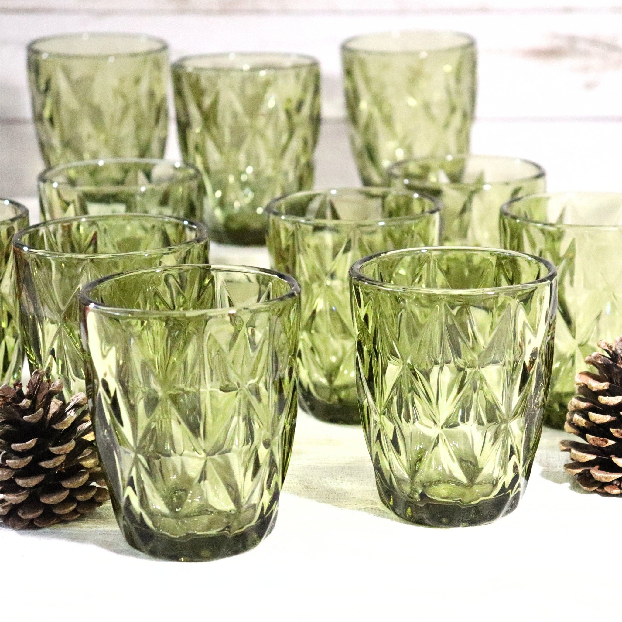 Green Diamond Glass Tumbler