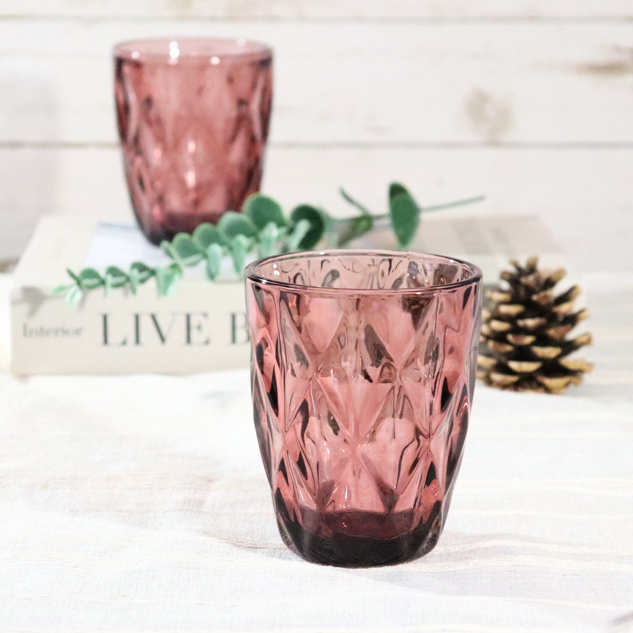 Purple Diamond Glass Tumbler