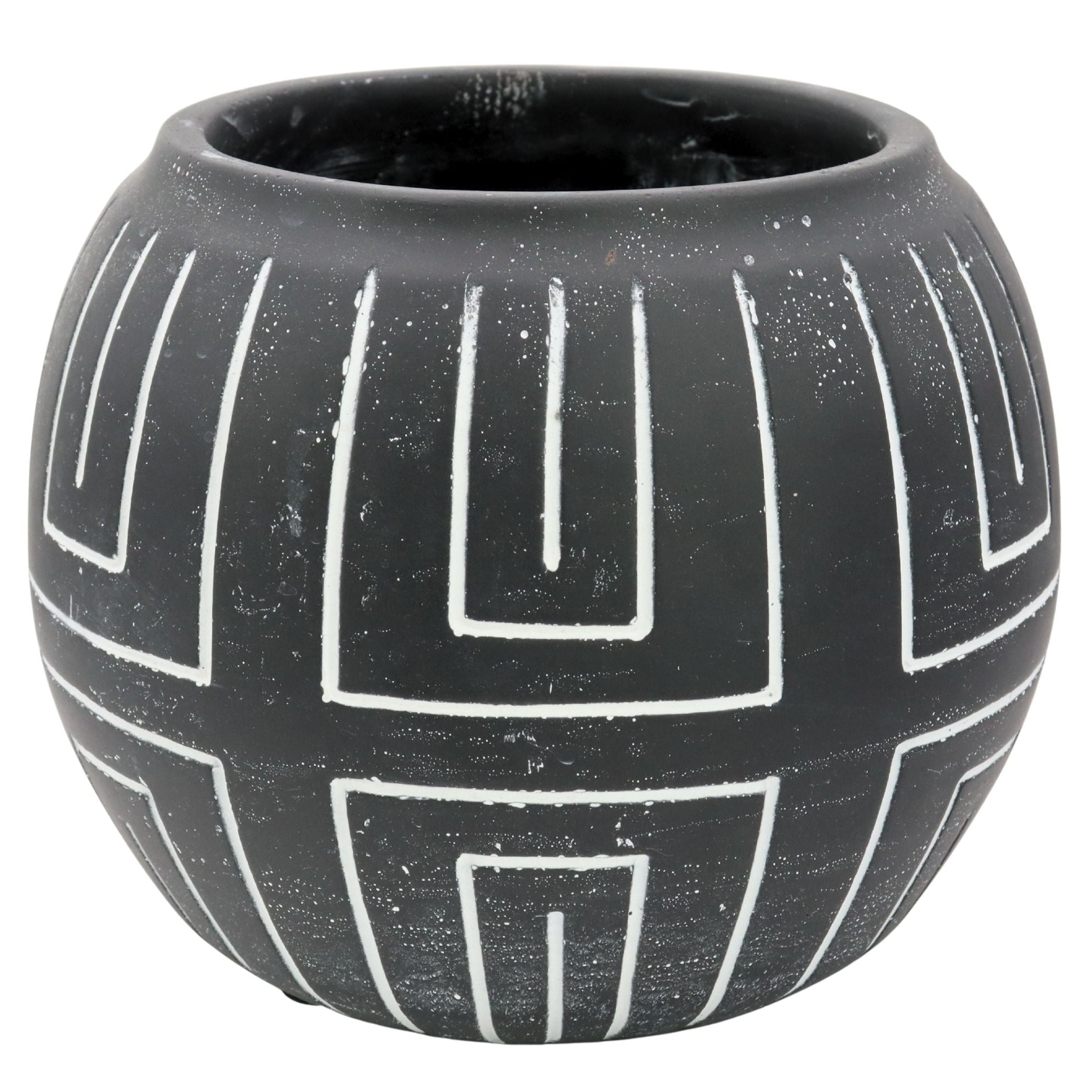Black Tribal Pattern Planter Plant Pots