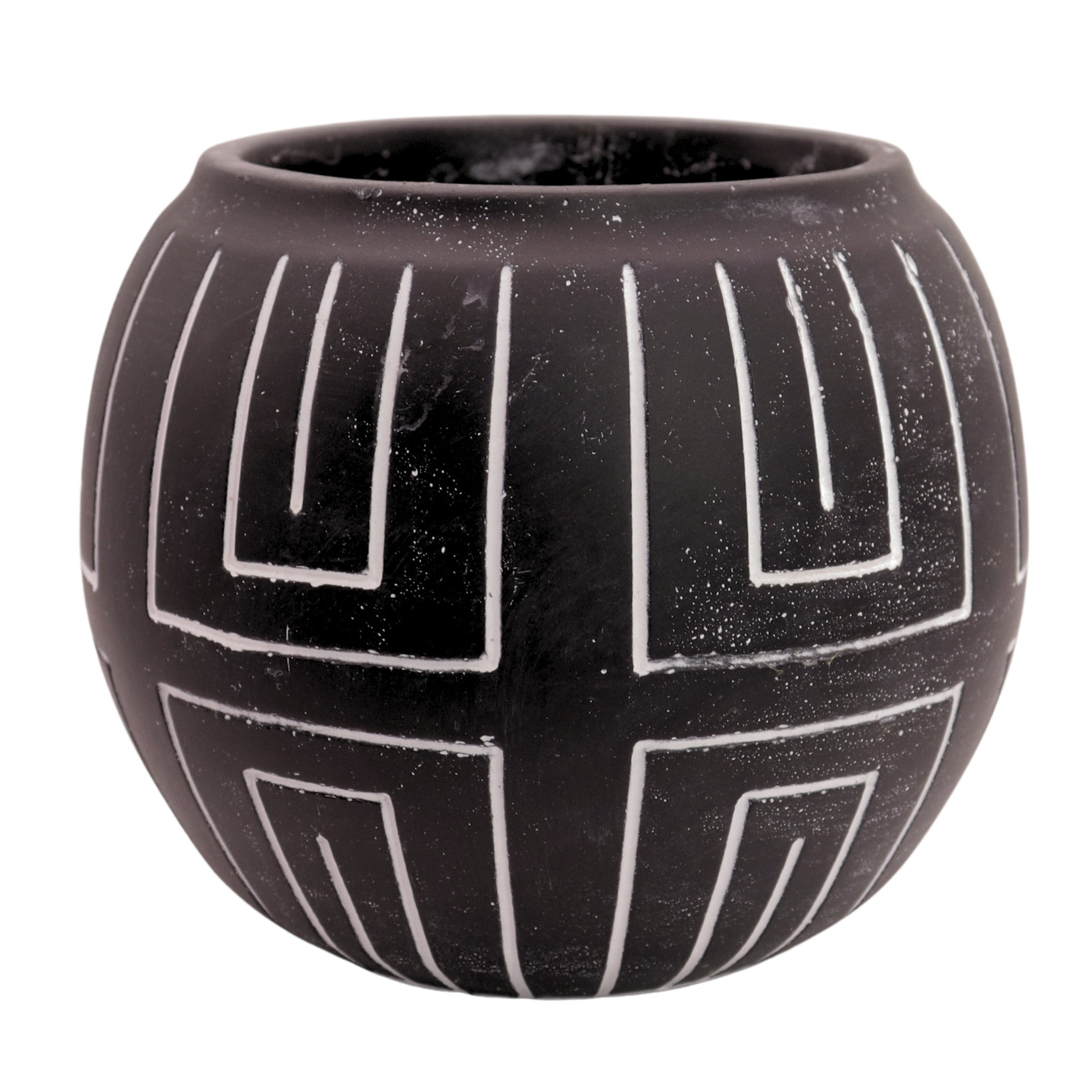 Black Tribal Pattern Planter Plant Pots
