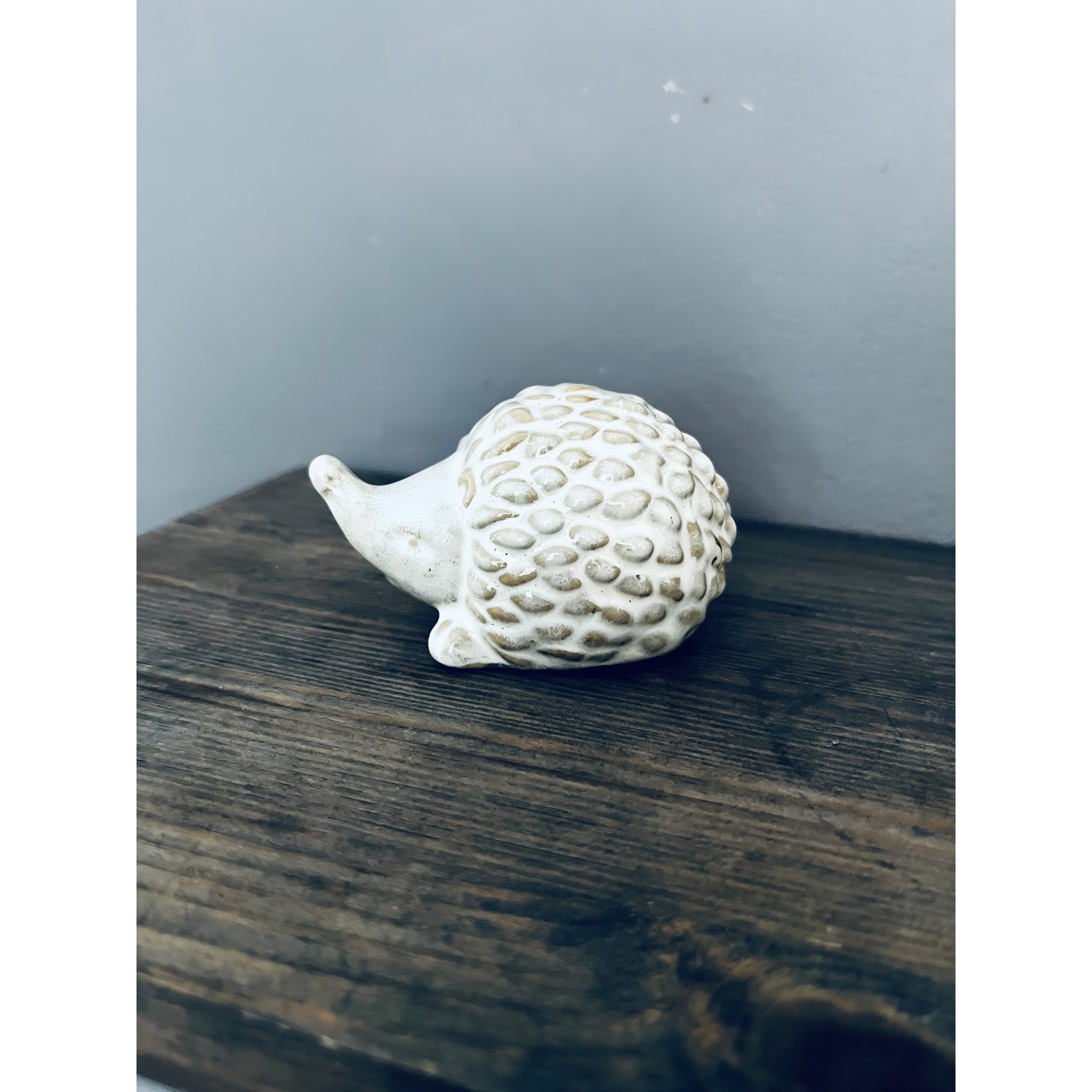 Beige Mottle Ceramic Hedgehog Decoration