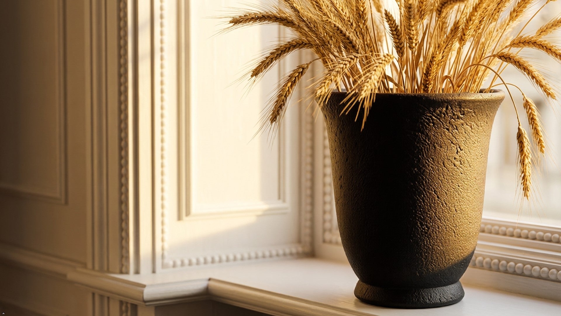 Graphite Textured Cement Planter – Sculptural Black Pot