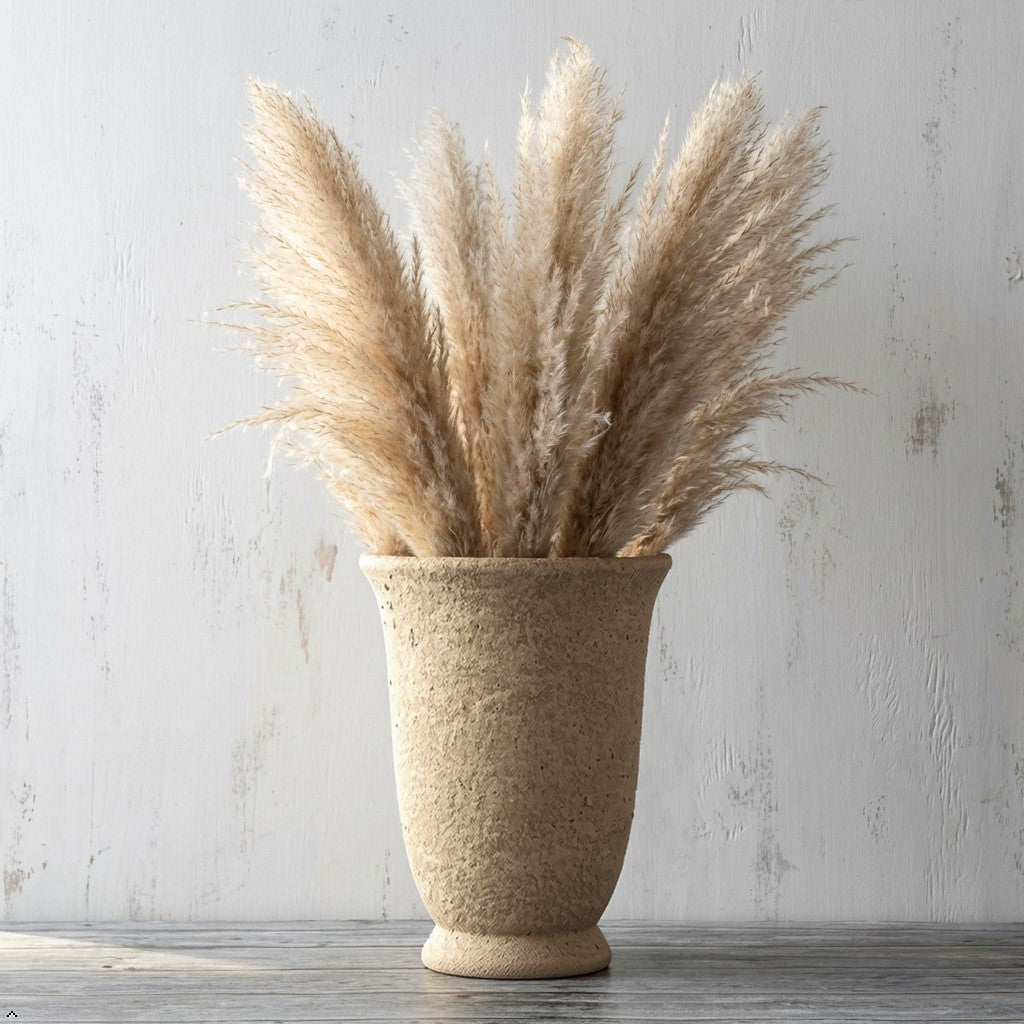 Rustic Stone-Effect Urn Vase