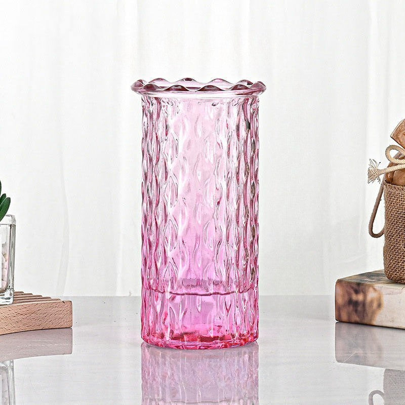 Diamond Textured Glass Vase