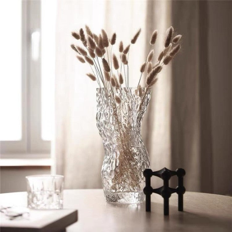 Wavy Textured Glass Vase