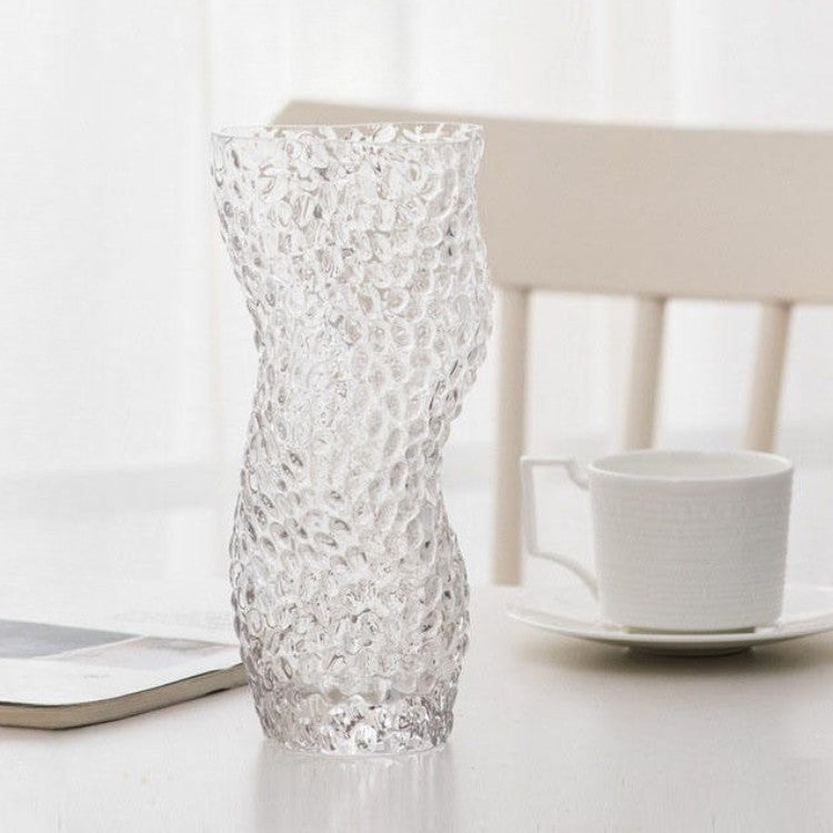 Wavy Textured Glass Vase