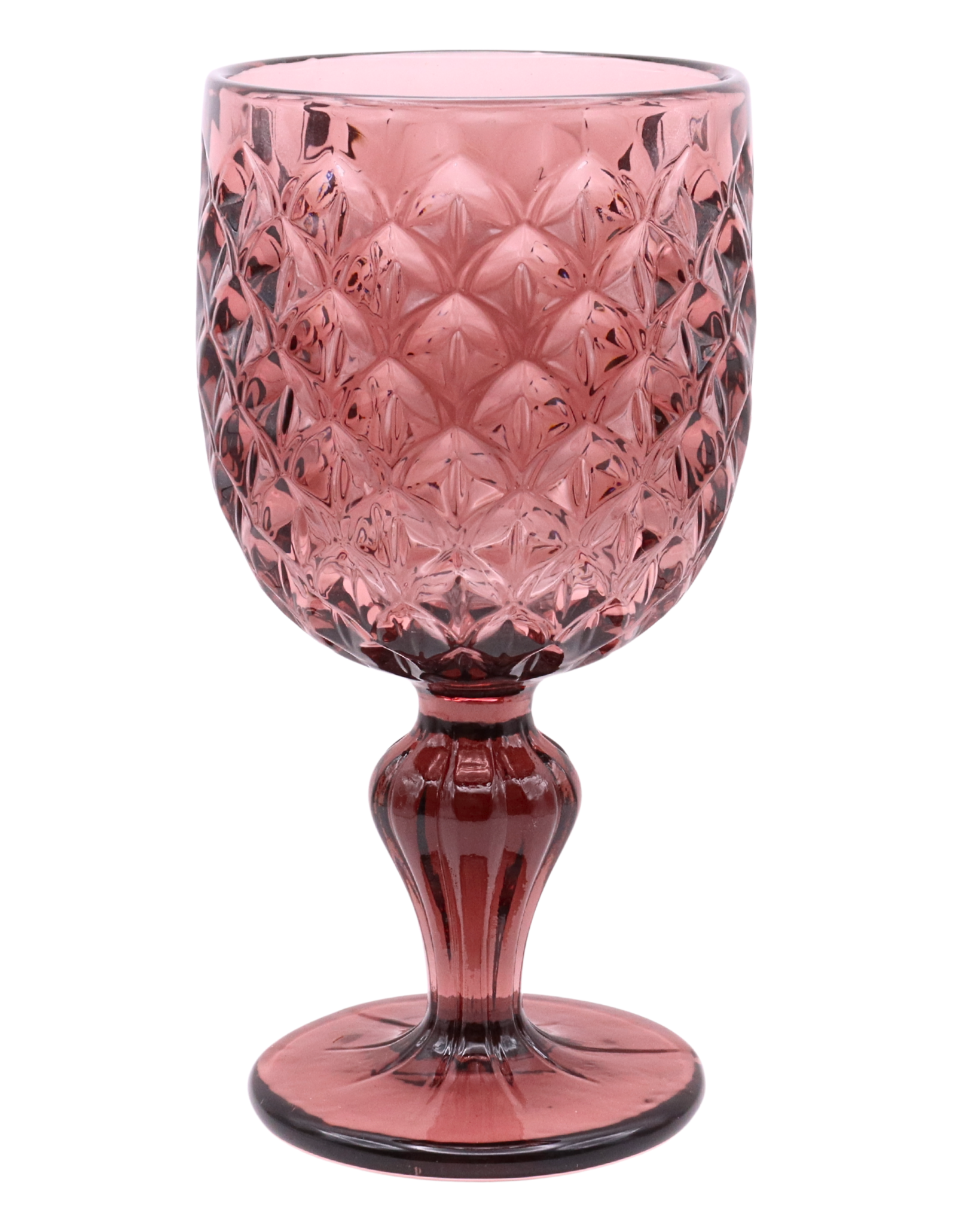 Coloured Embossed Wine Goblet Set