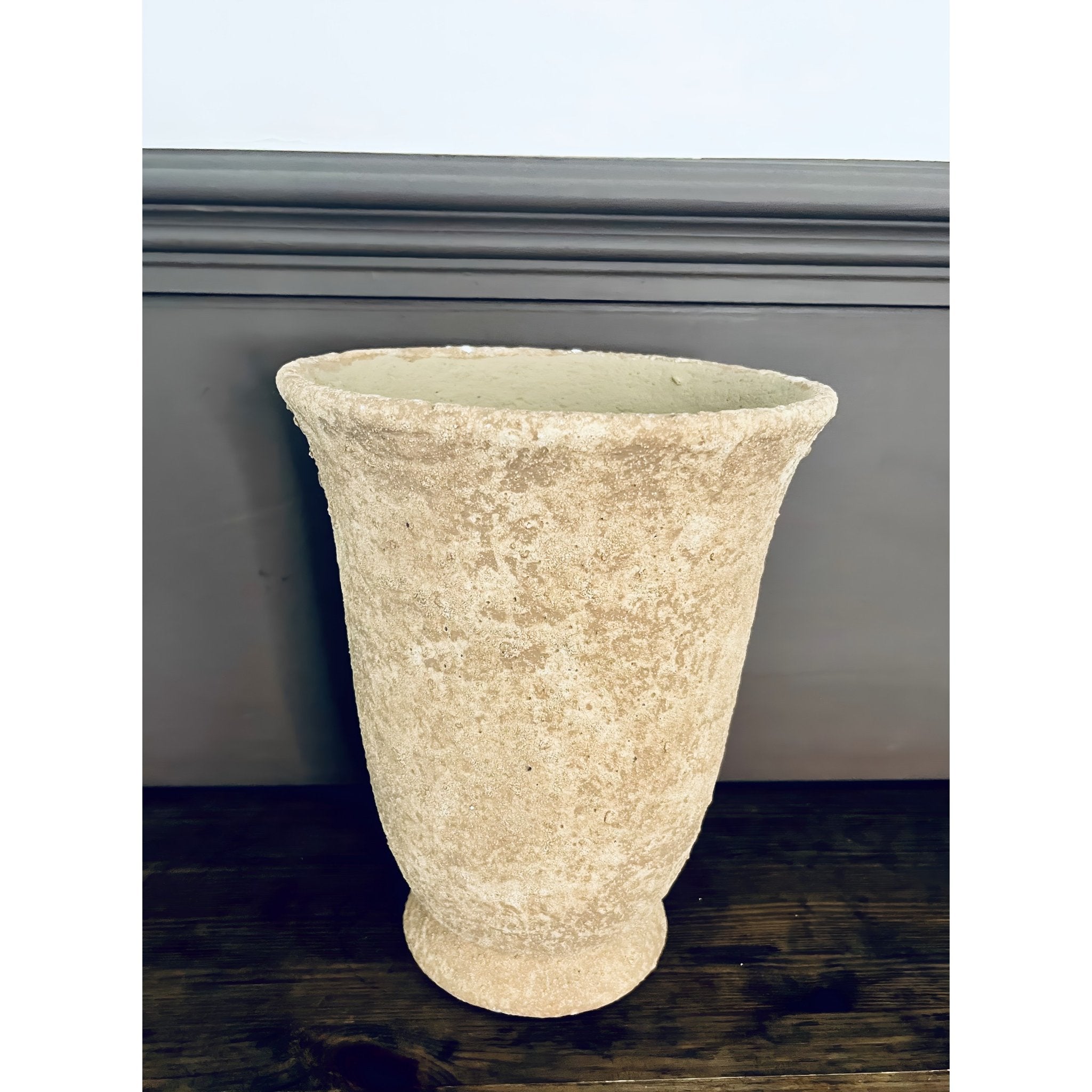 Rustic Stone-Effect Urn Vase